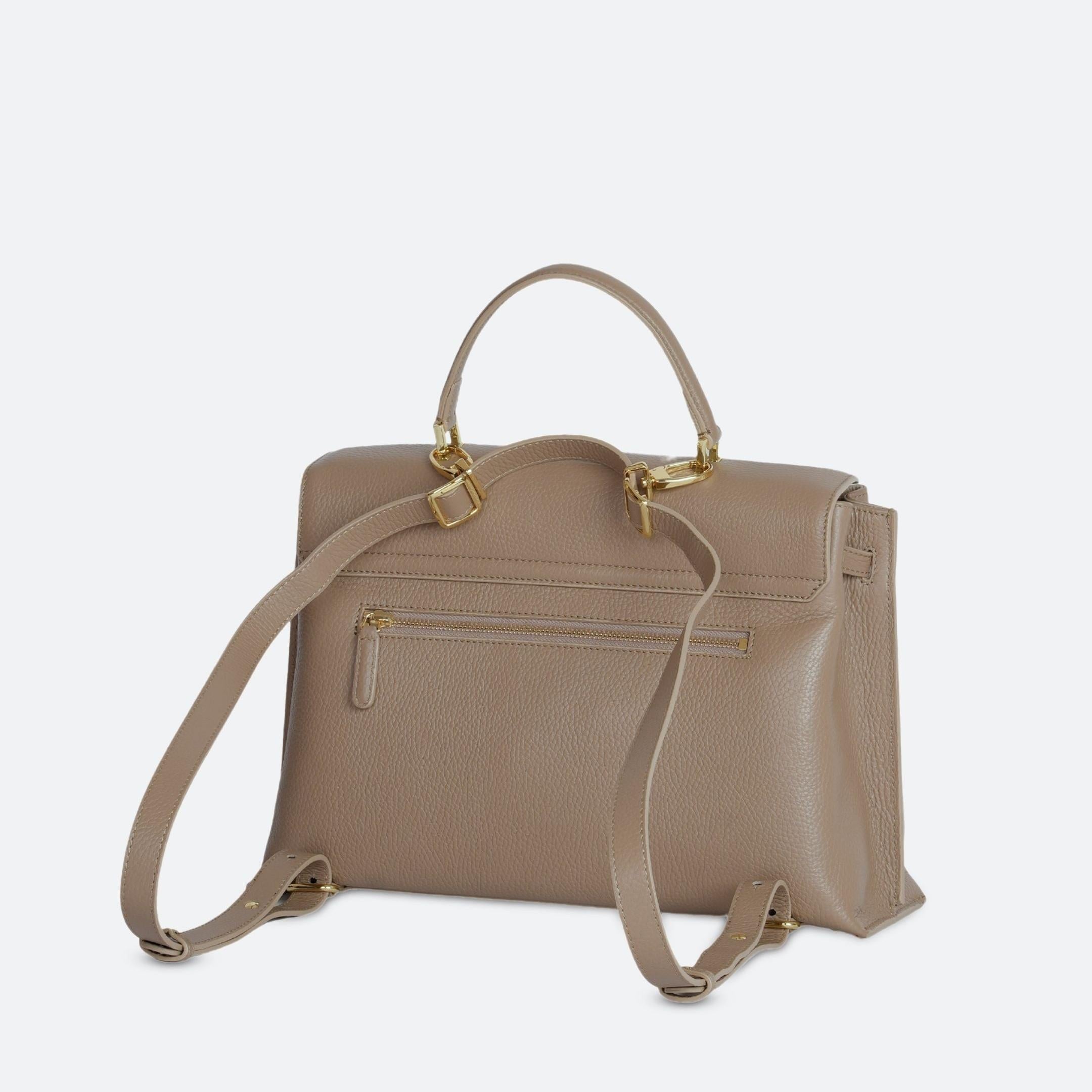 ALEMI Zurich | VIADUKT DAY | Laptop Bag | Greige | Soft Grain Leather | Bag back