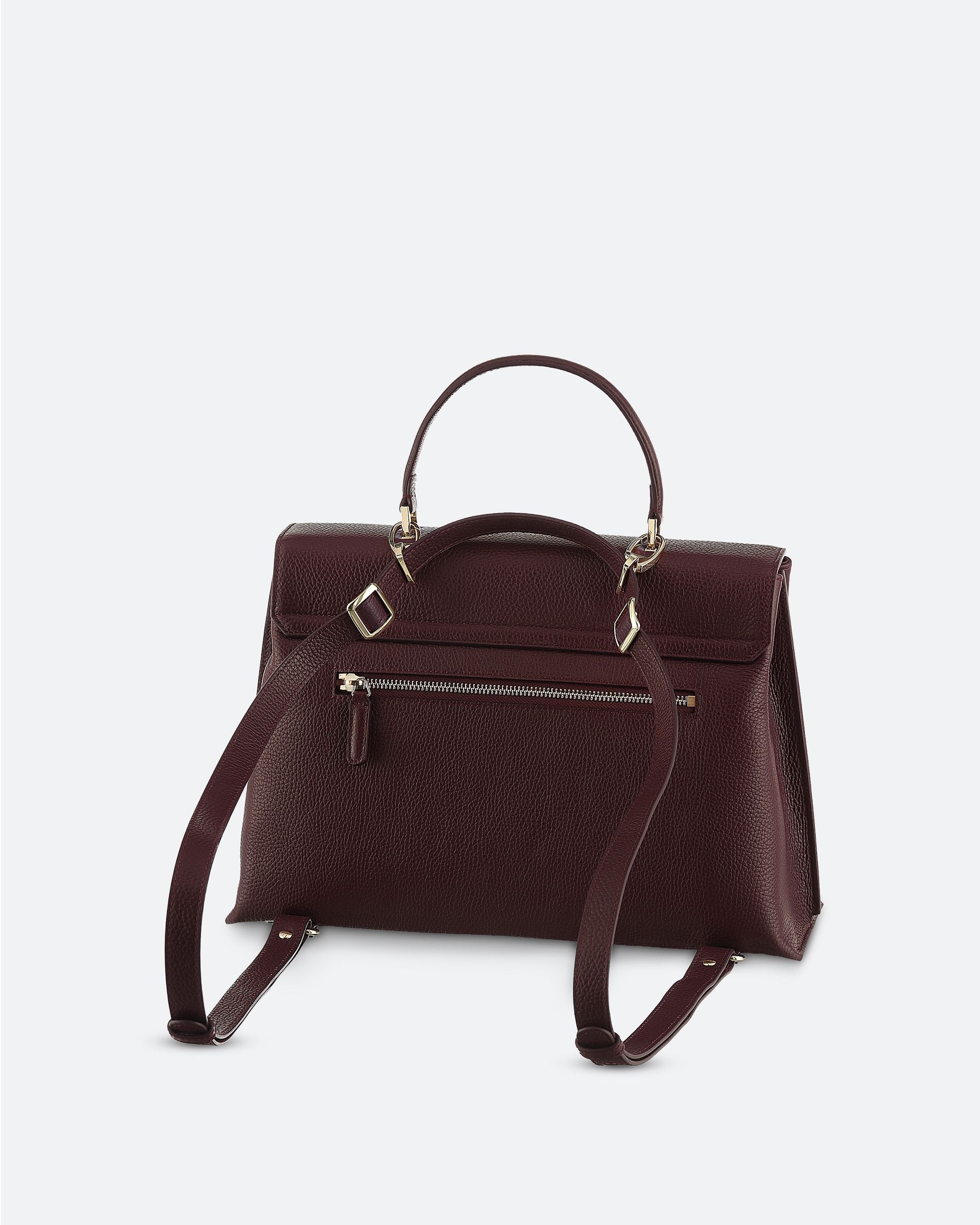 ALEMI Zurich | VIADUKT DAY | Laptop Bag | Maroon Red | Soft Grain Leather | Bag back