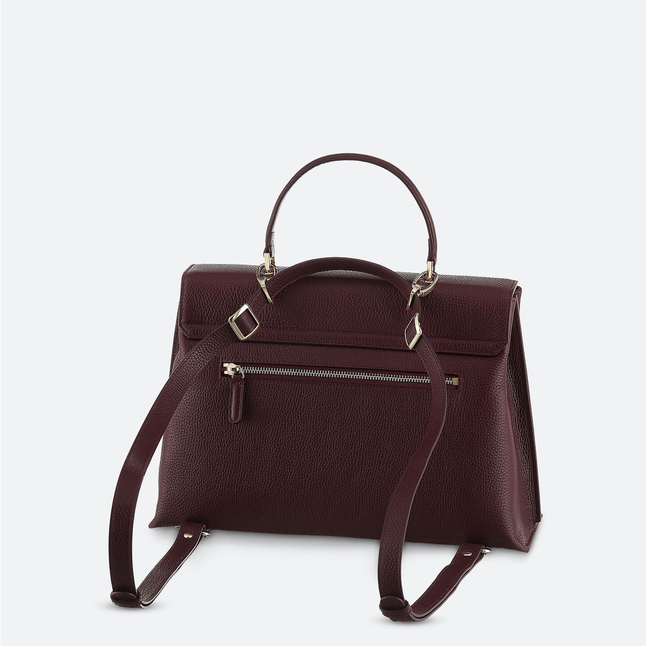 ALEMI Zurich | VIADUKT DAY | Laptop Bag | Maroon Red | Soft Grain Leather | Bag back
