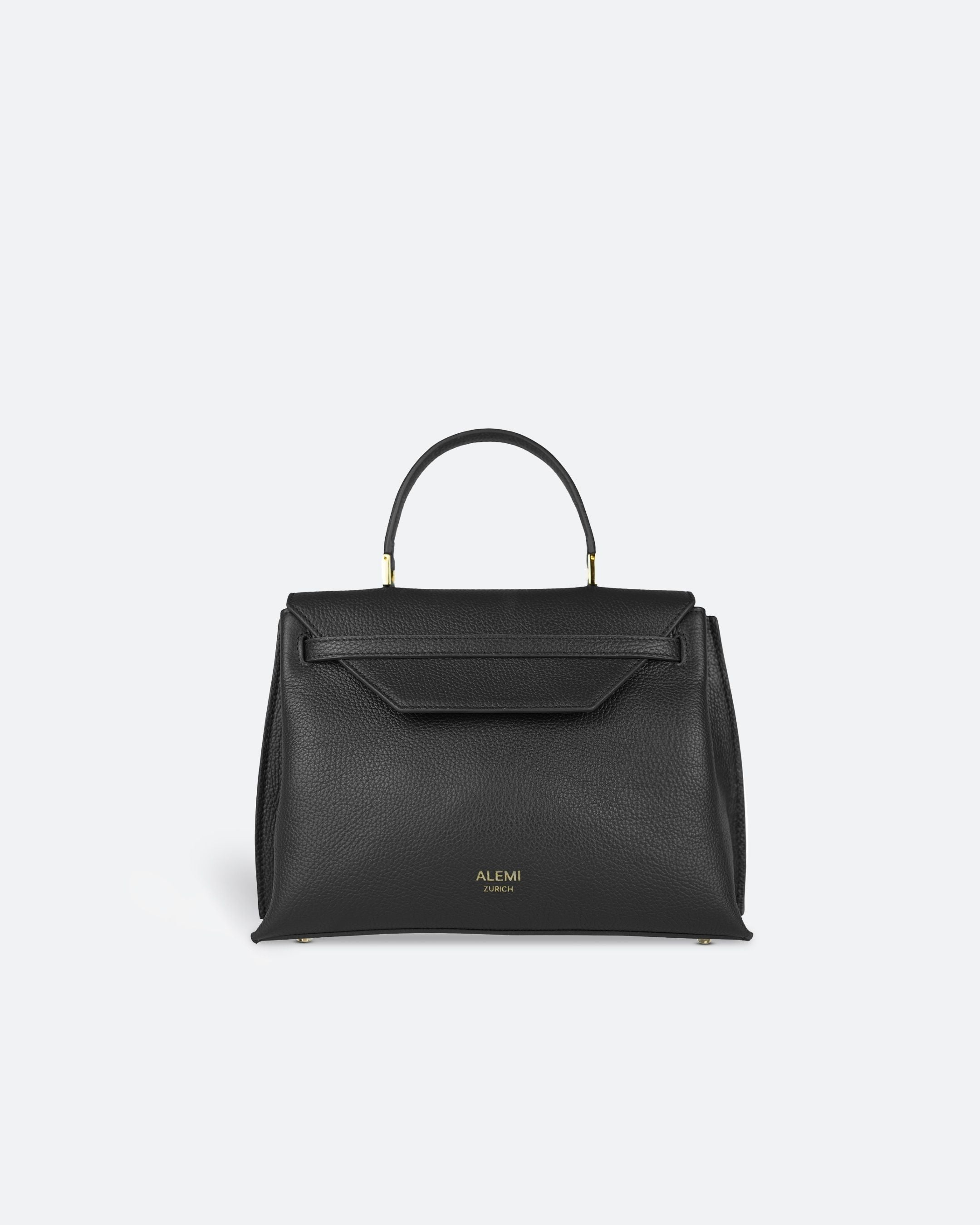 ALEMI Zurich | VIADUKT | Small Bag | Black | Soft Grain Leather | Bag front