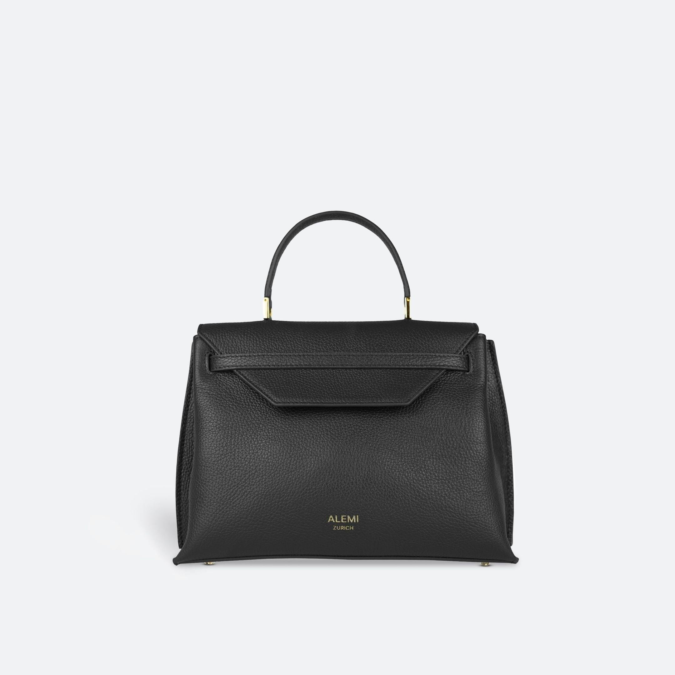 ALEMI Zurich | VIADUKT | Small Bag | Black | Soft Grain Leather | Bag front