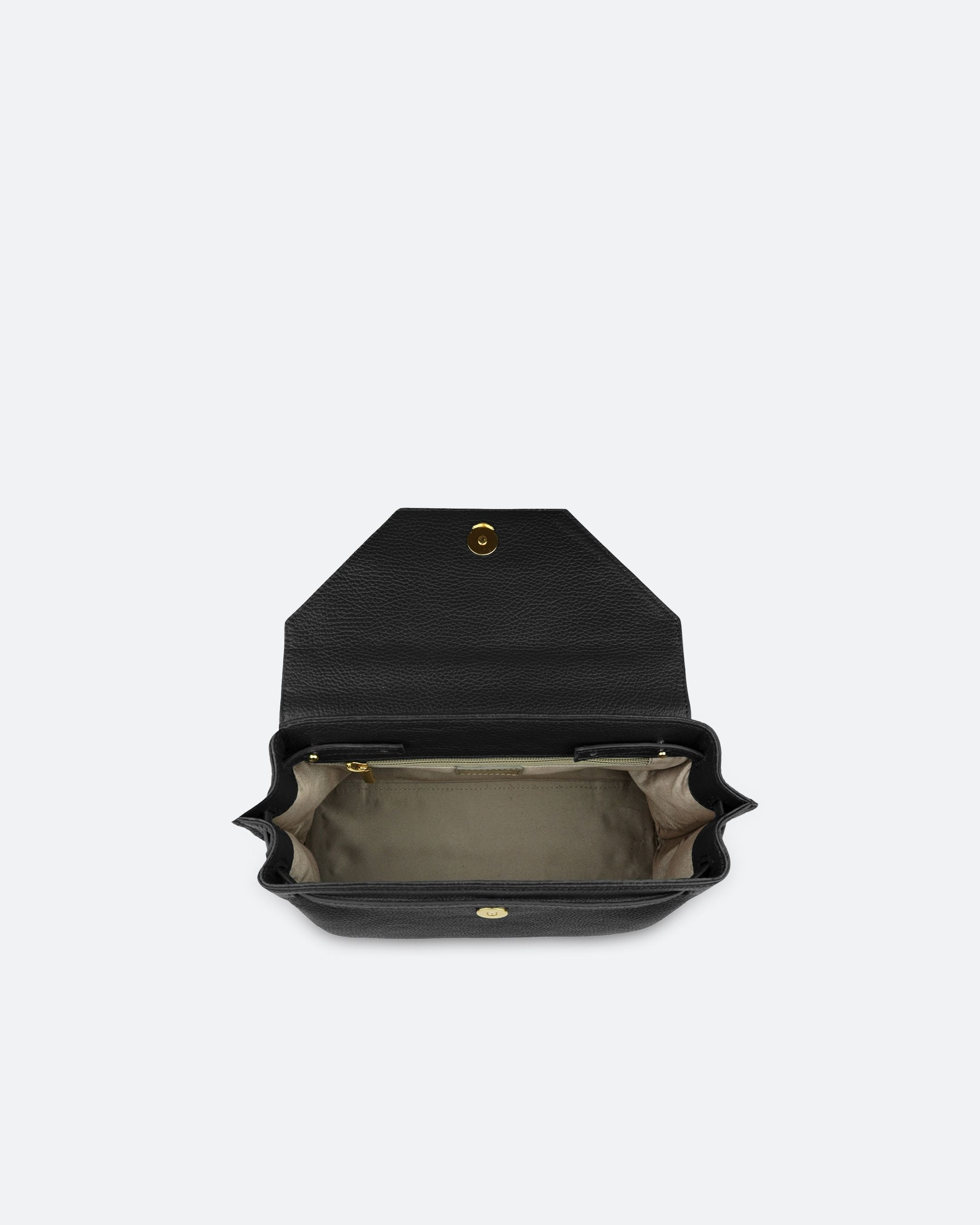ALEMI Zurich | VIADUKT | Small Bag | Black | Soft Grain Leather | Bag inside