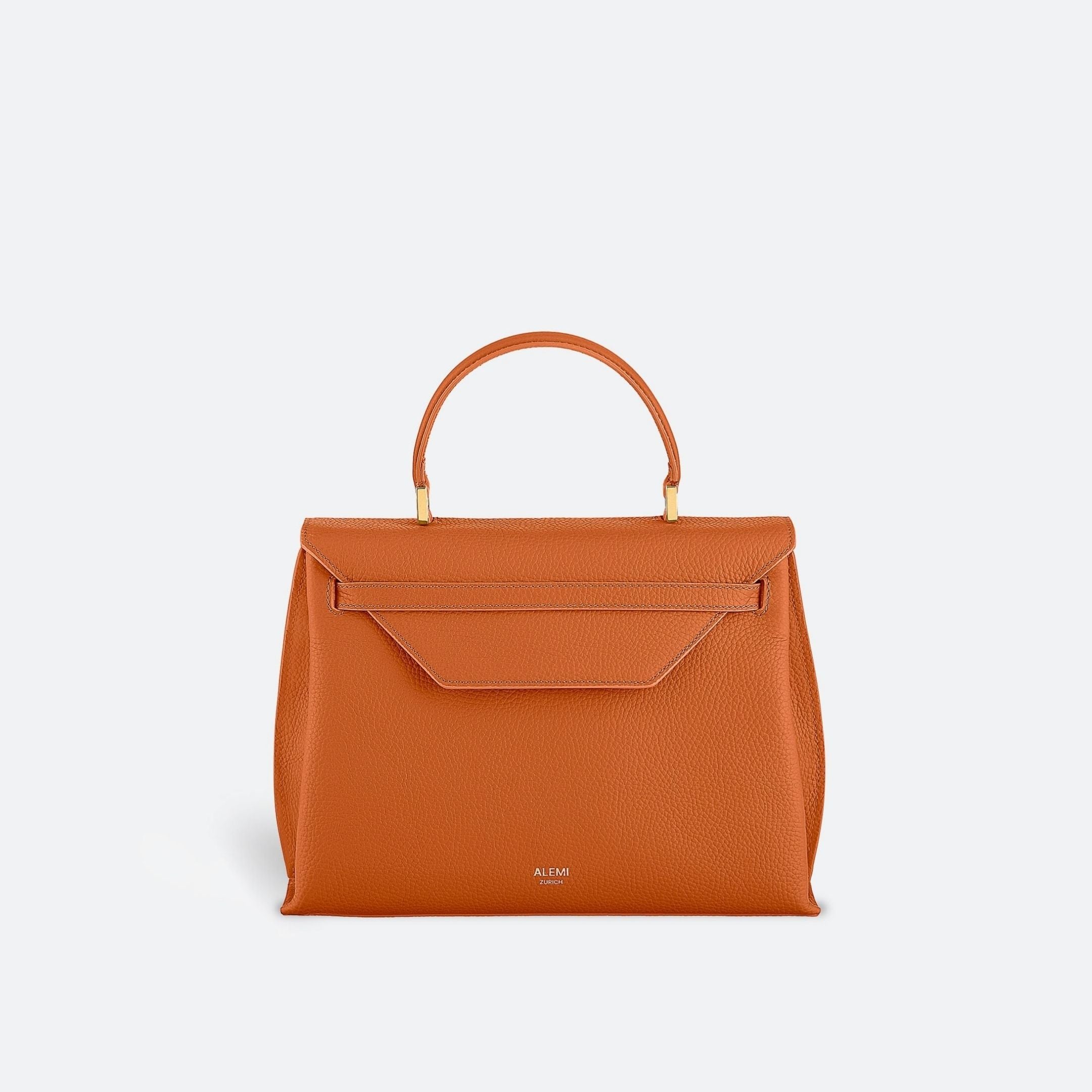 ALEMI Zurich | VIADUKT | Small Bag | Burnt Orange | Soft Grain Leather | Bag front