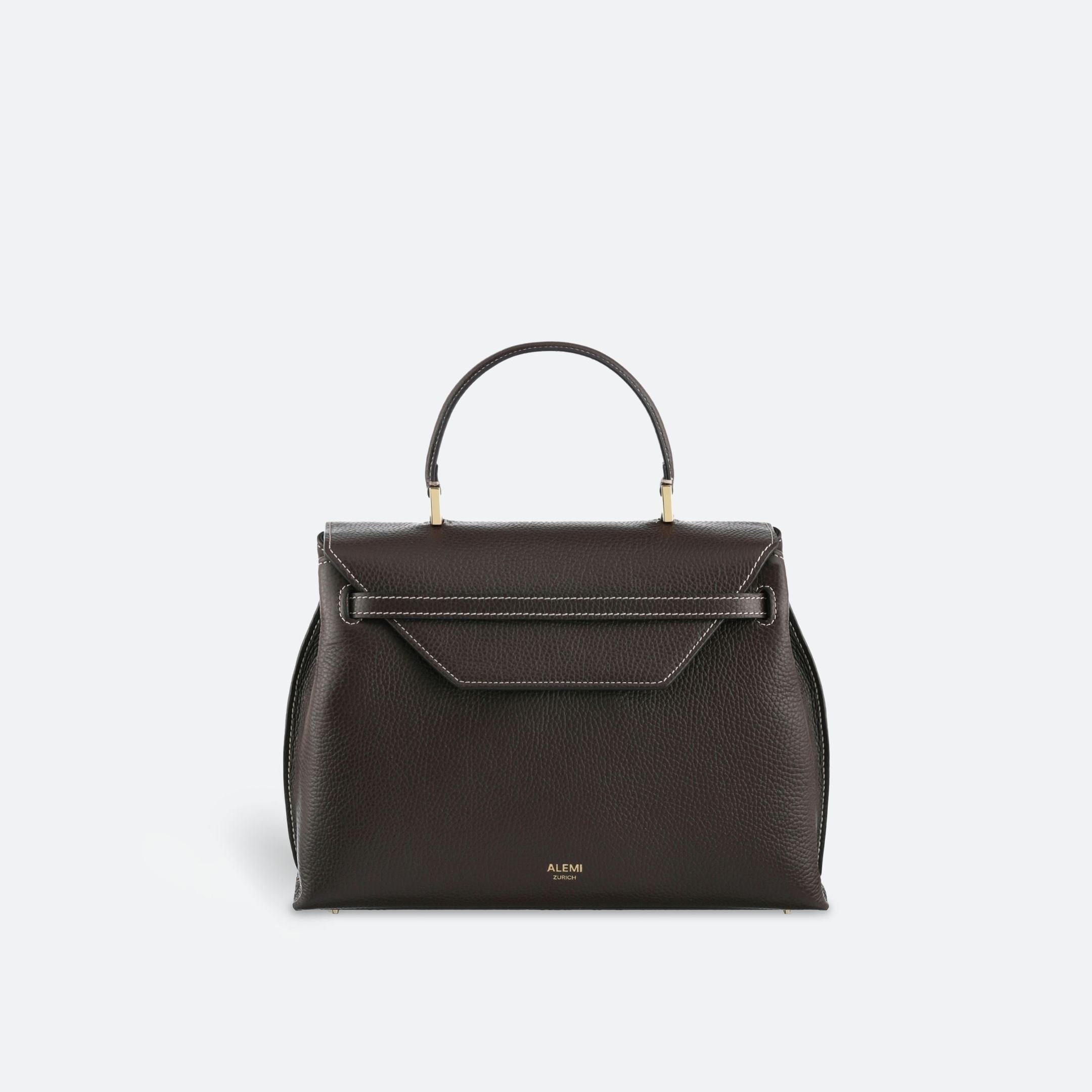 ALEMI Zurich | VIADUKT | Small Bag | Dark Brown | Soft Grain Leather | Bag front