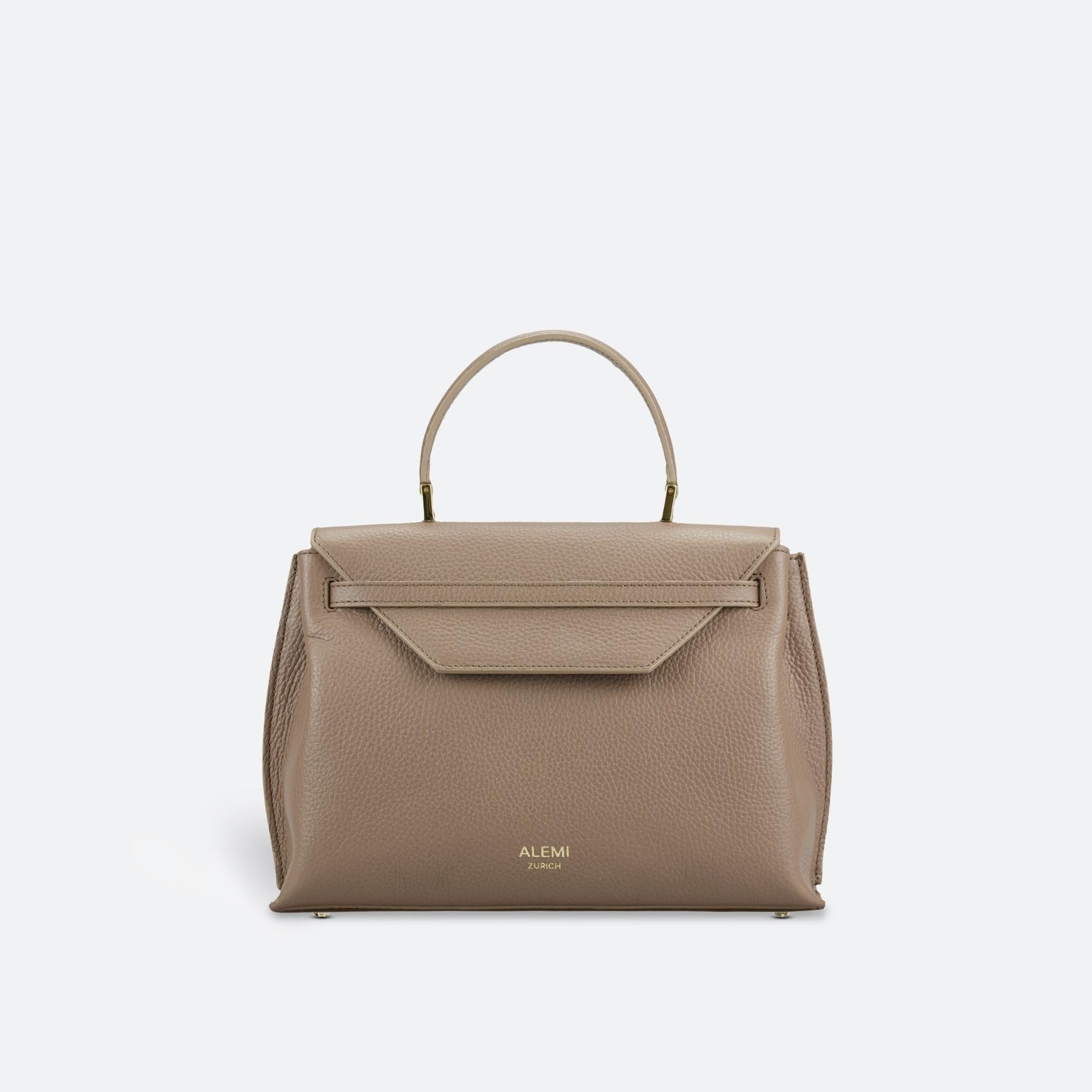 ALEMI Zurich | VIADUKT | Small Bag | Greige | Soft Grain Leather | Bag front