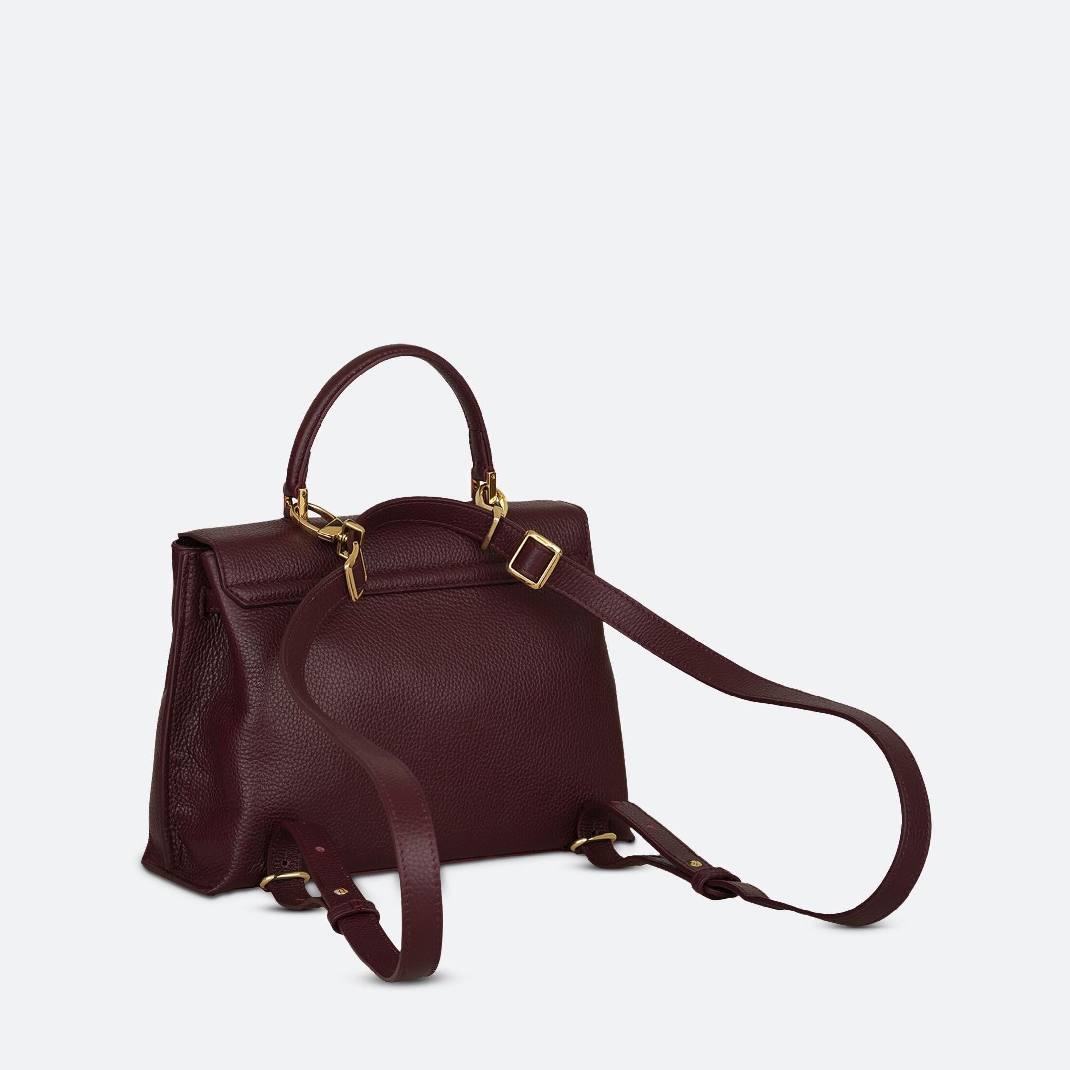ALEMI Zurich | VIADUKT | Small Bag | Maroon Red | Soft Grain Leather | Bag back