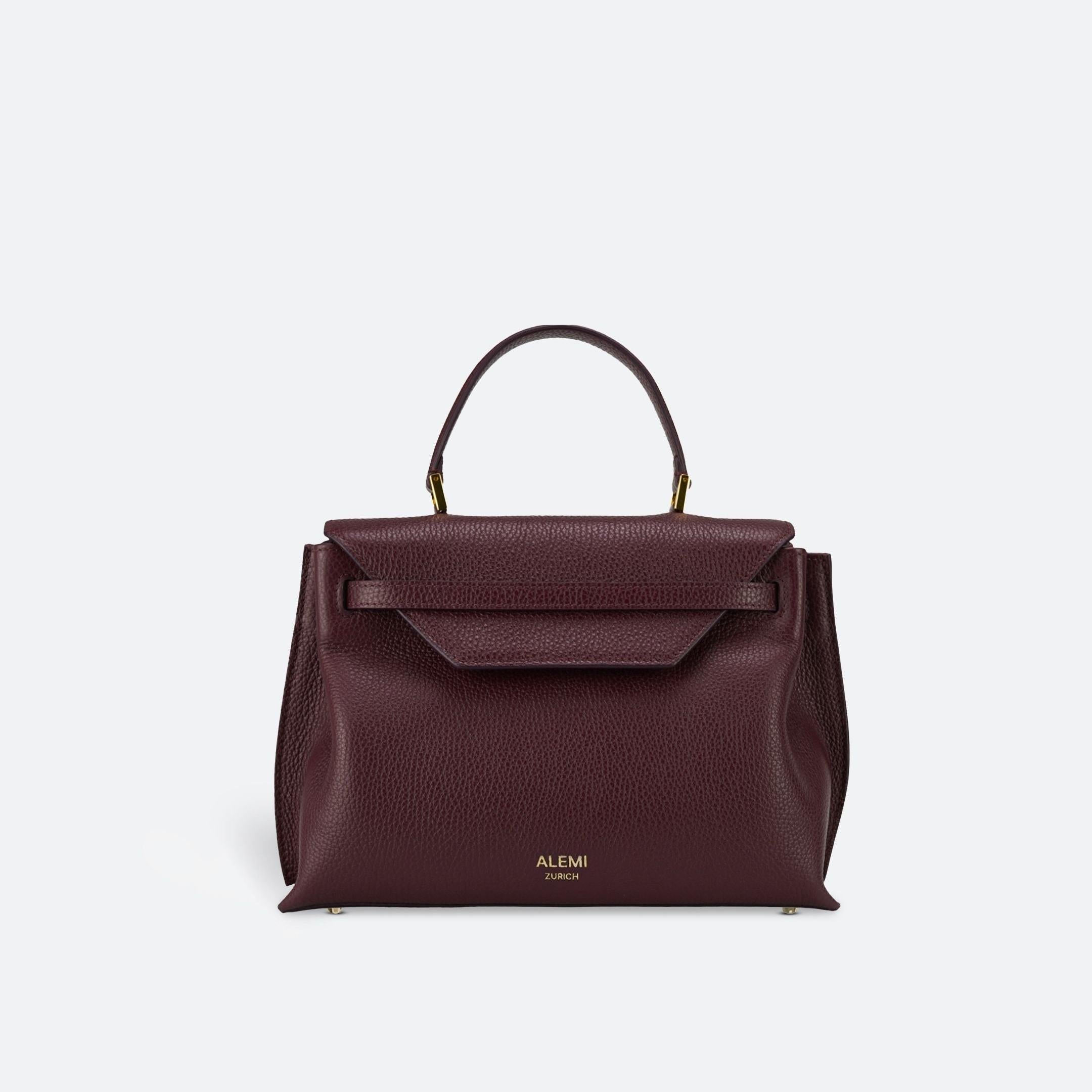 ALEMI Zurich | VIADUKT | Small Bag | Maroon Red | Soft Grain Leather | Bag front