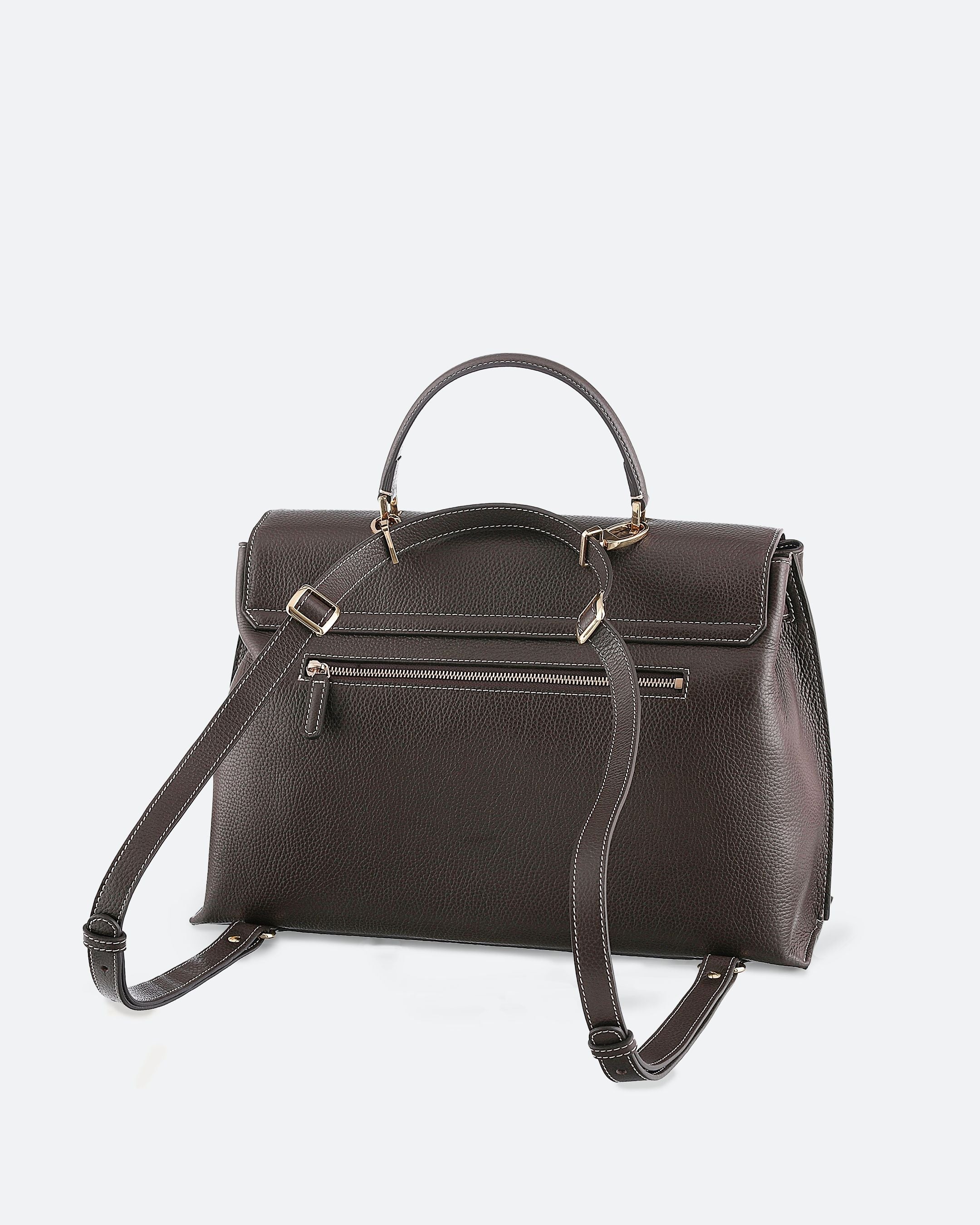 ALEMI Zurich | VIADUKT WORK | Laptop Bag | Dark Brown | Soft Grain Leather | Bag back