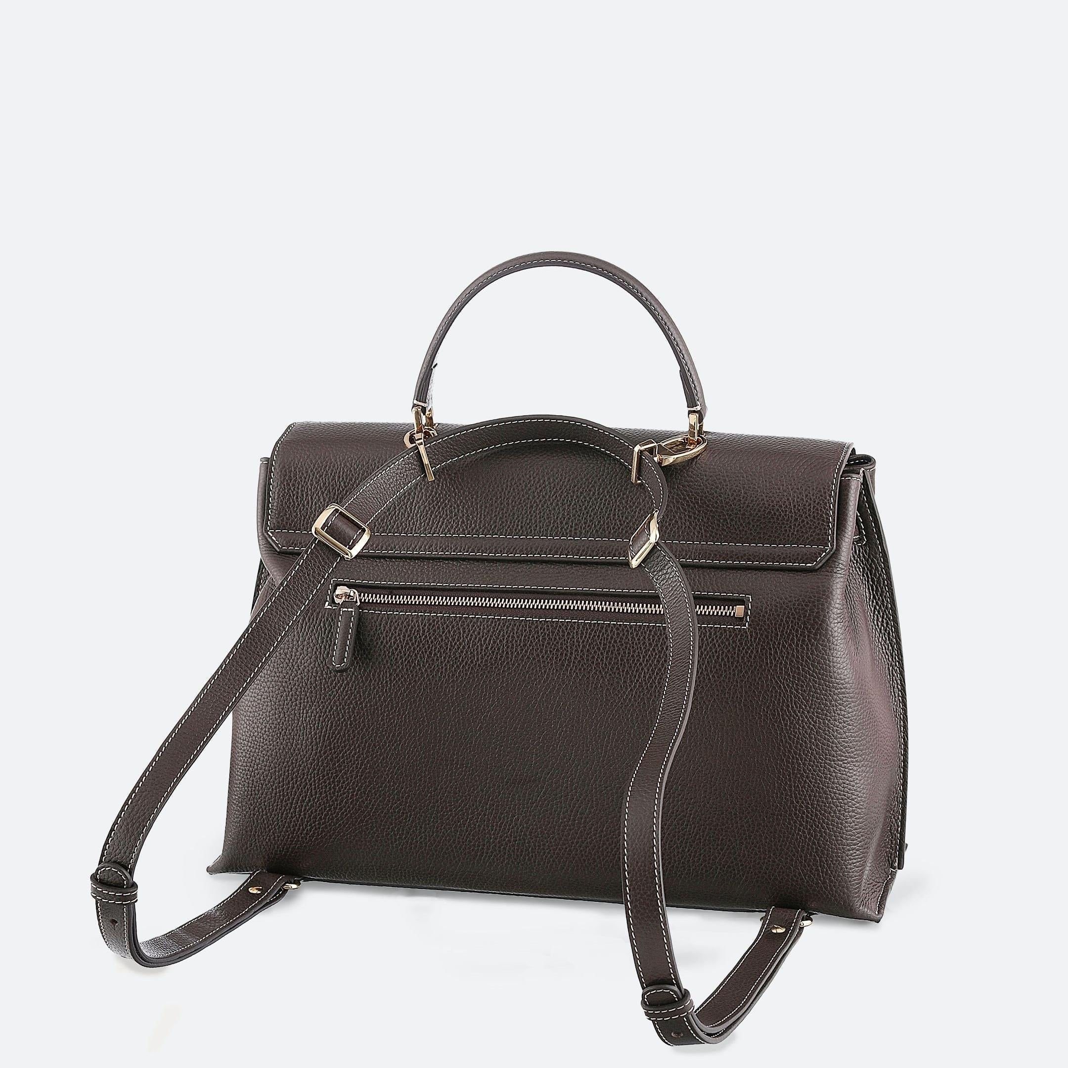 ALEMI Zurich | VIADUKT WORK | Laptop Bag | Dark Brown | Soft Grain Leather | Bag back