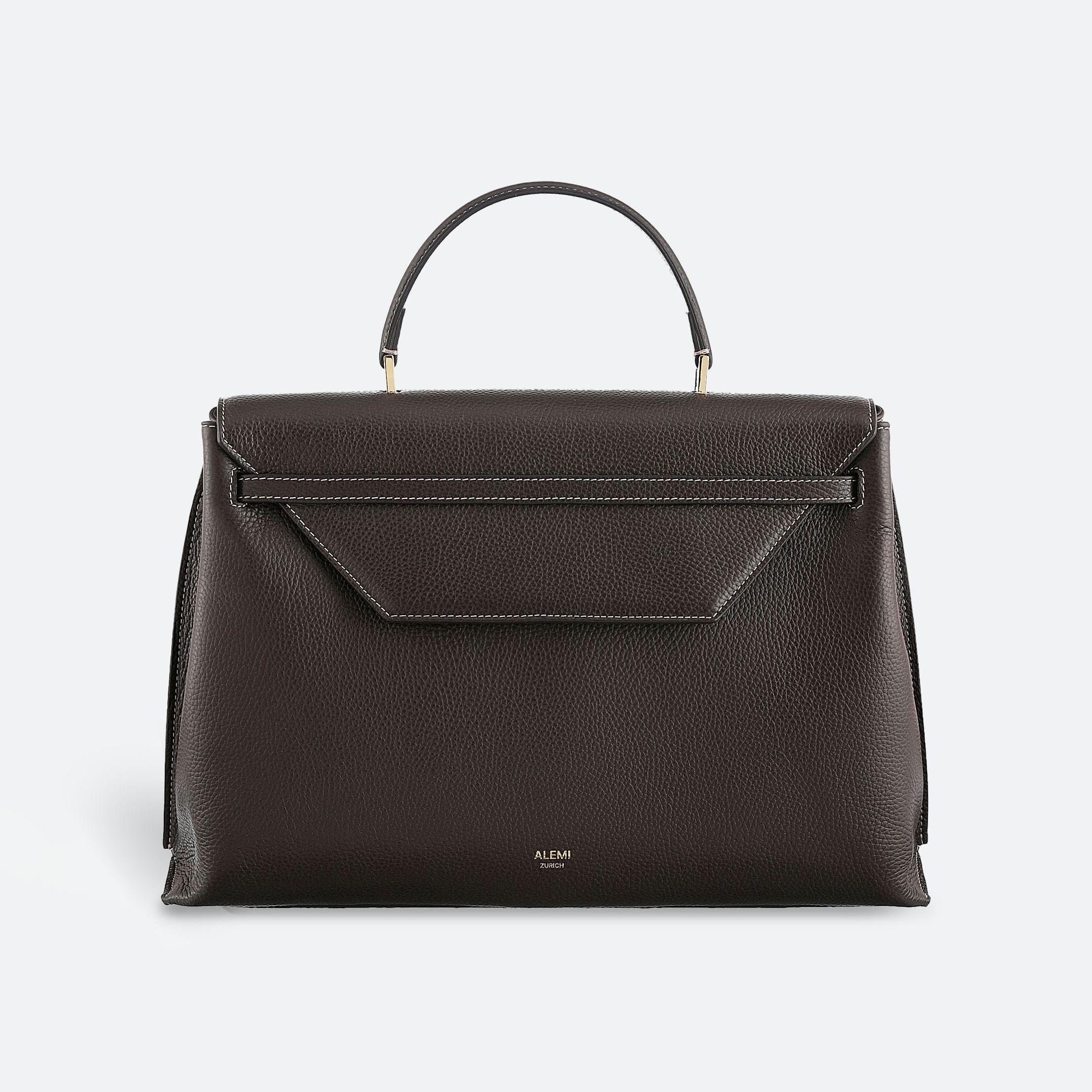 ALEMI Zurich | VIADUKT WORK | Laptop Bag | Dark Brown | Soft Grain Leather | Bag front