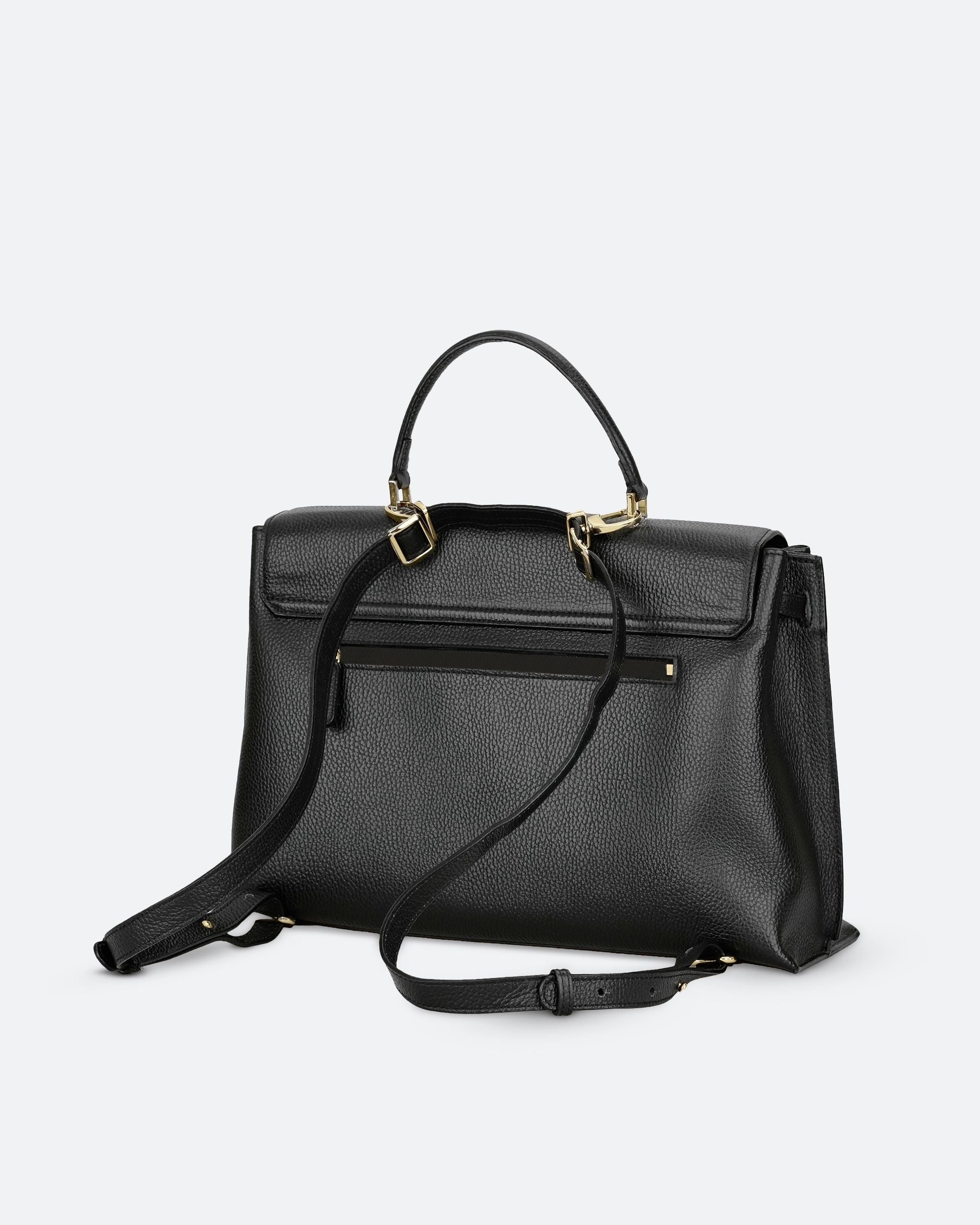 ALEMI Zurich | VIADUKT WORK | Laptop Bag | Black | Soft Grain Leather | Bag back