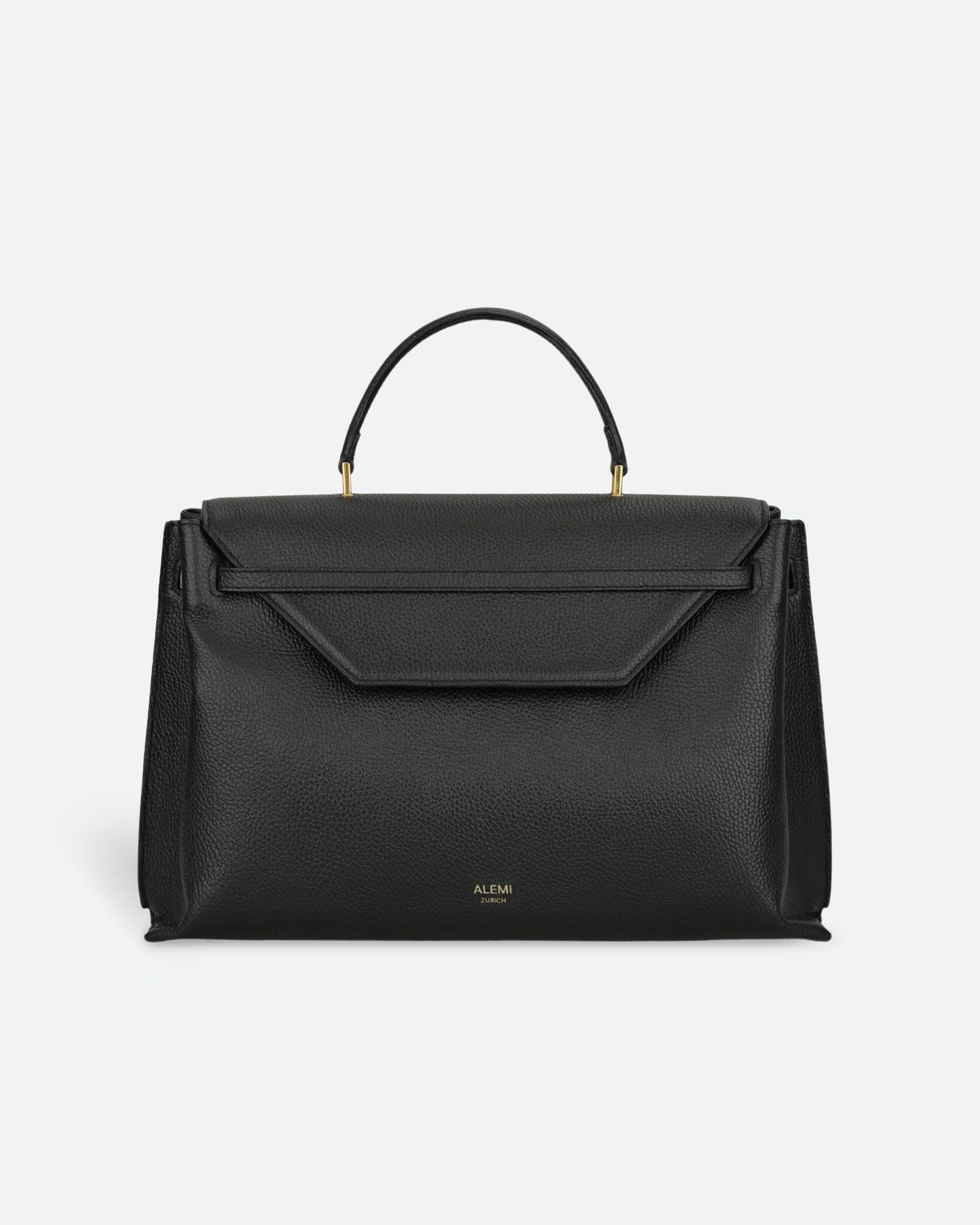 ALEMI Zurich | VIADUKT WORK | Laptop Bag | Black | Soft Grain Leather | Bag front