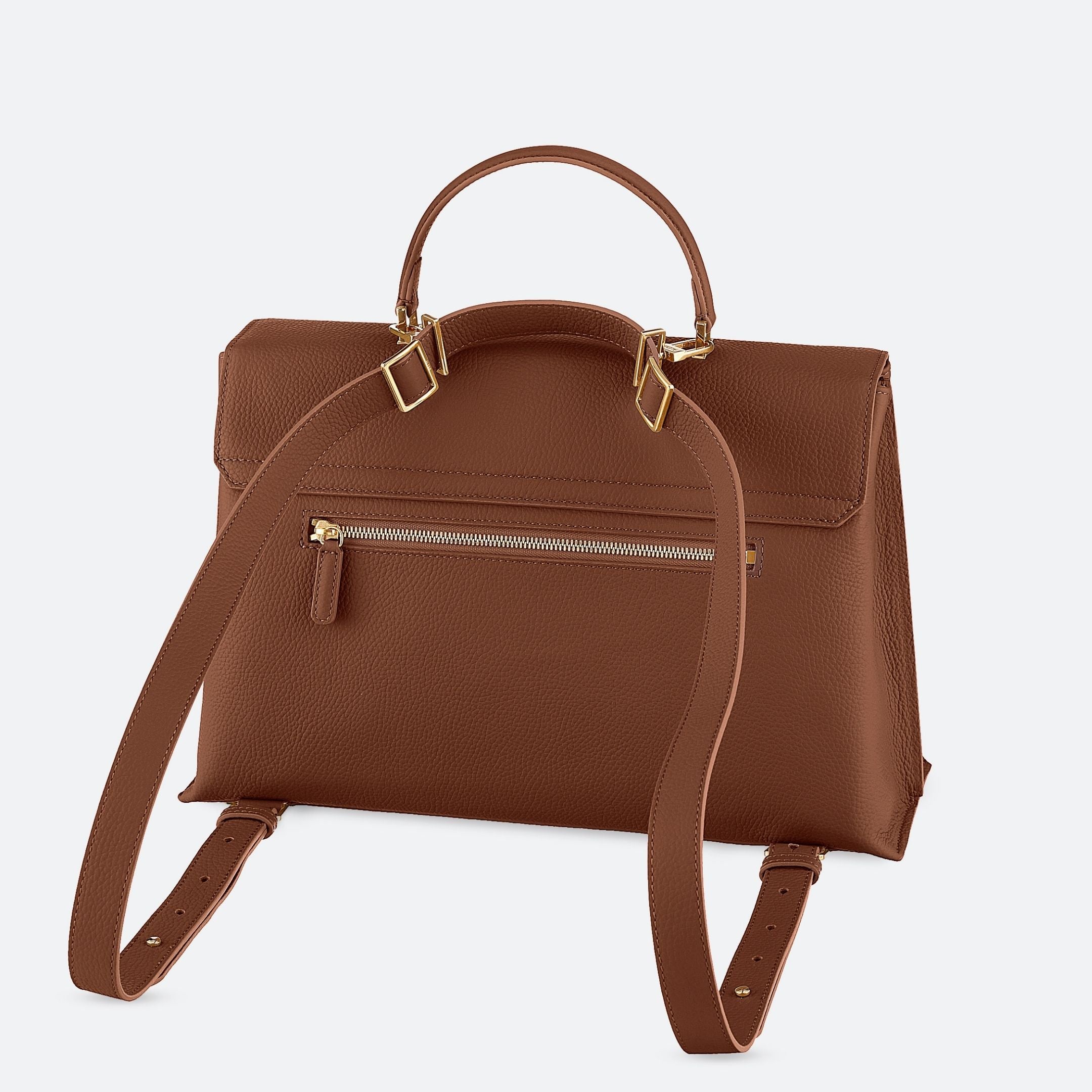 ALEMI Zurich | VIADUKT WORK | Laptop Bag | Cognac | Soft Grain Leather | Back