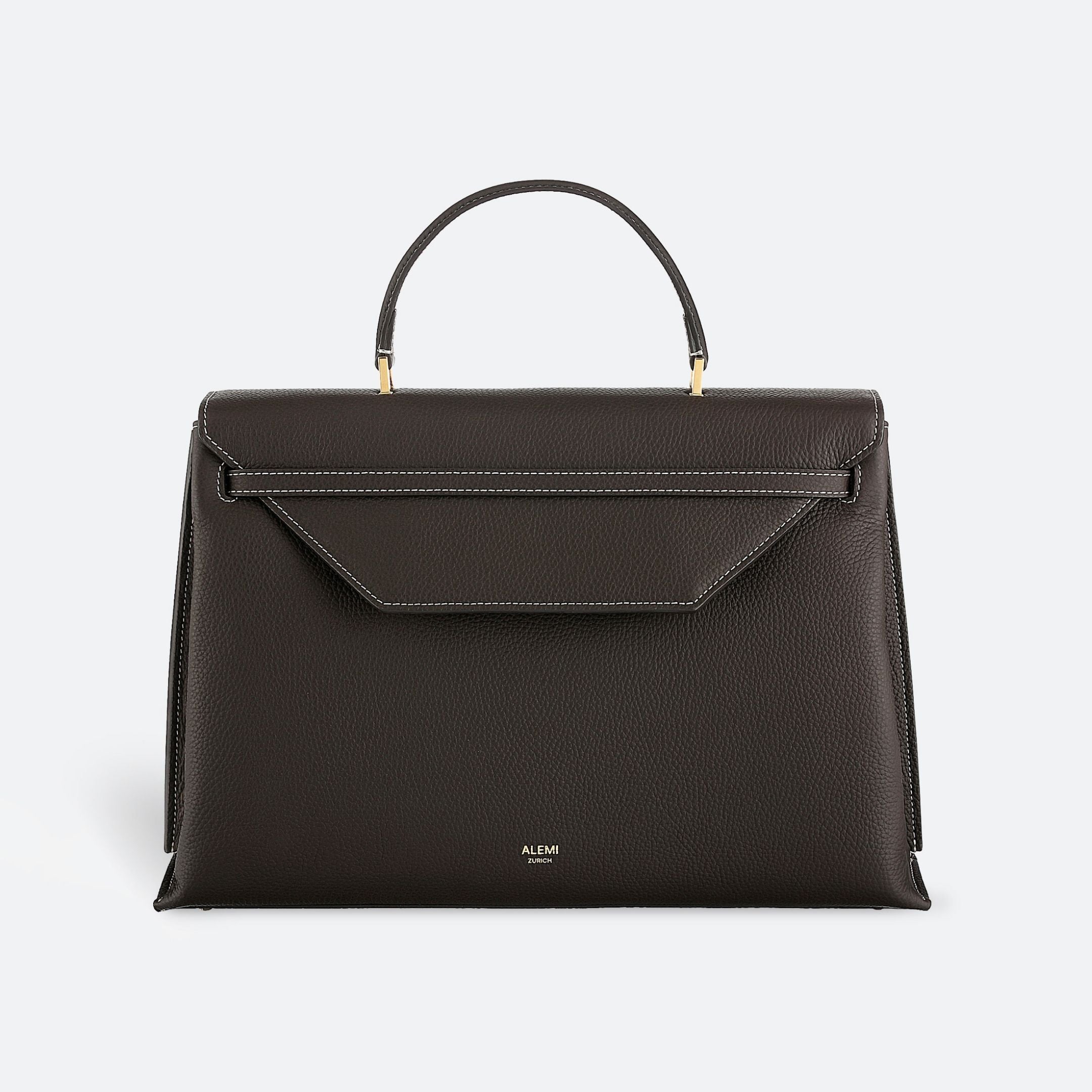 ALEMI Zurich | VIADUKT WORK | Laptop Bag | Dark Brown | Soft Grain Leather | Front