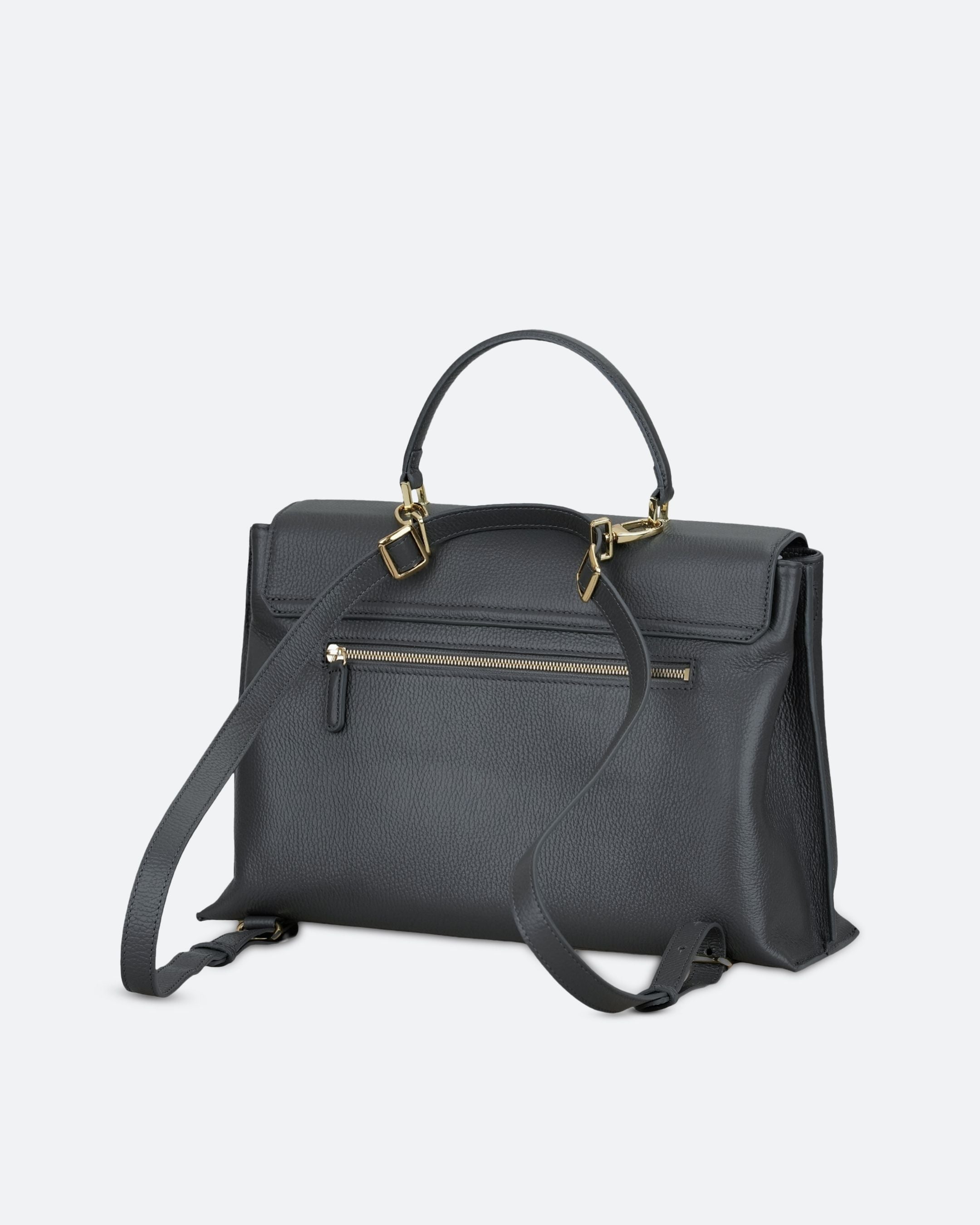 ALEMI Zurich | VIADUKT WORK | Laptop Bag | Dark Grey | Soft Grain Leather | Bag back