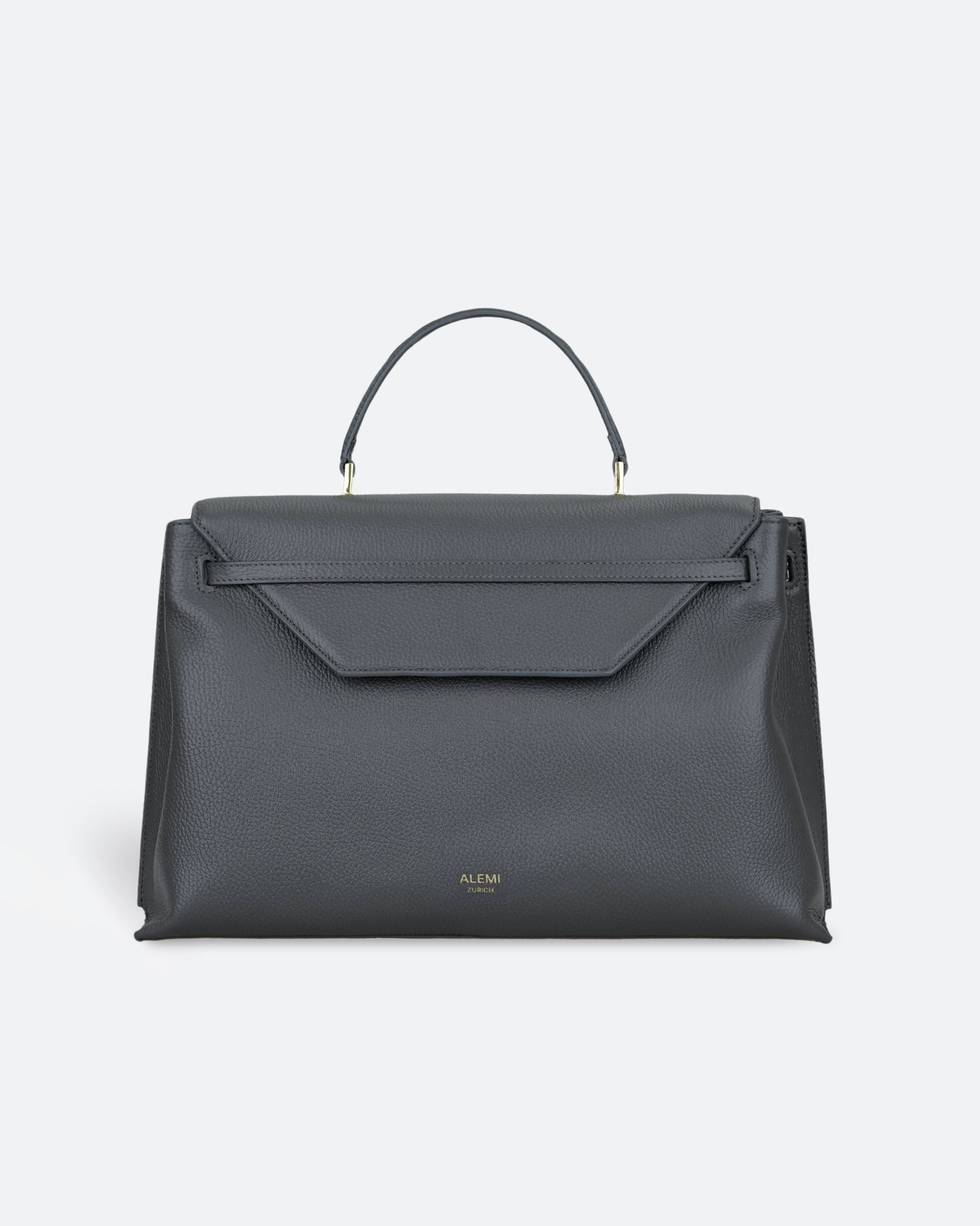 ALEMI Zurich | VIADUKT WORK | Laptop Bag | Dark Grey | Soft Grain Leather | Bag front