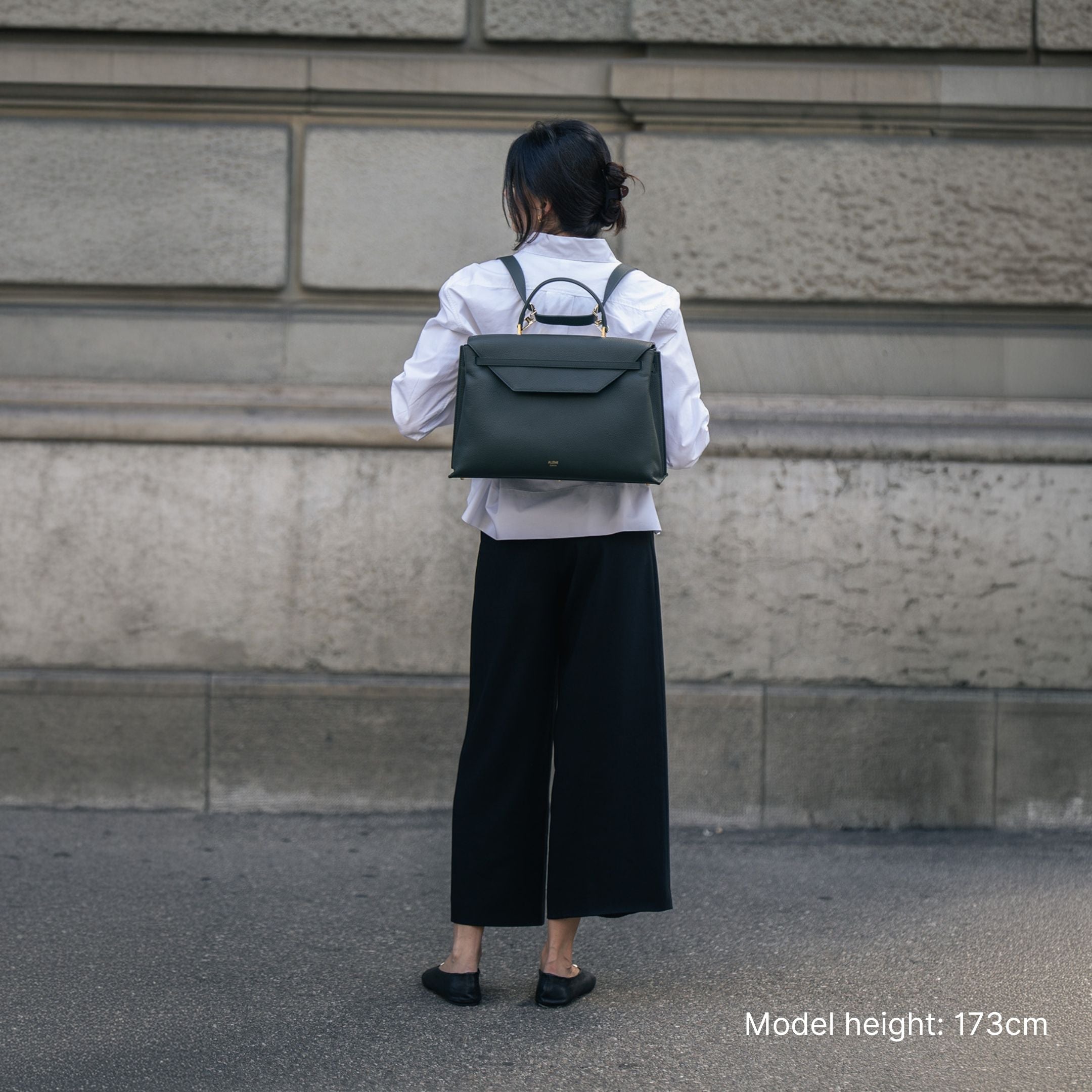 ALEMI Zurich | VIADUKT WORK | Laptop Bag | Deep Teal (Limited Edition) | Soft Grain Leather | Worn as backpack