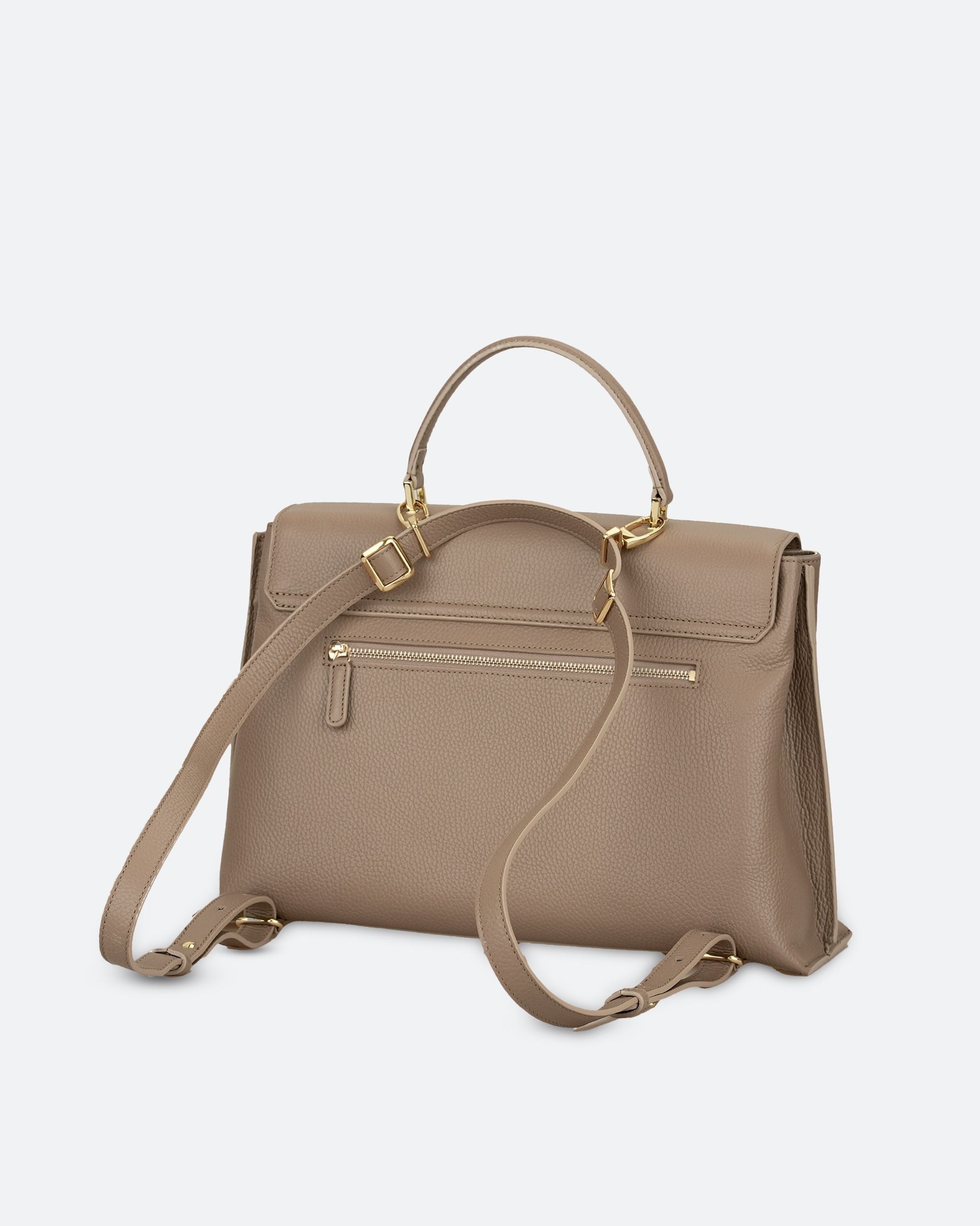 ALEMI Zurich | VIADUKT WORK | Laptop Bag | Greige | Soft Grain Leather | Bag back
