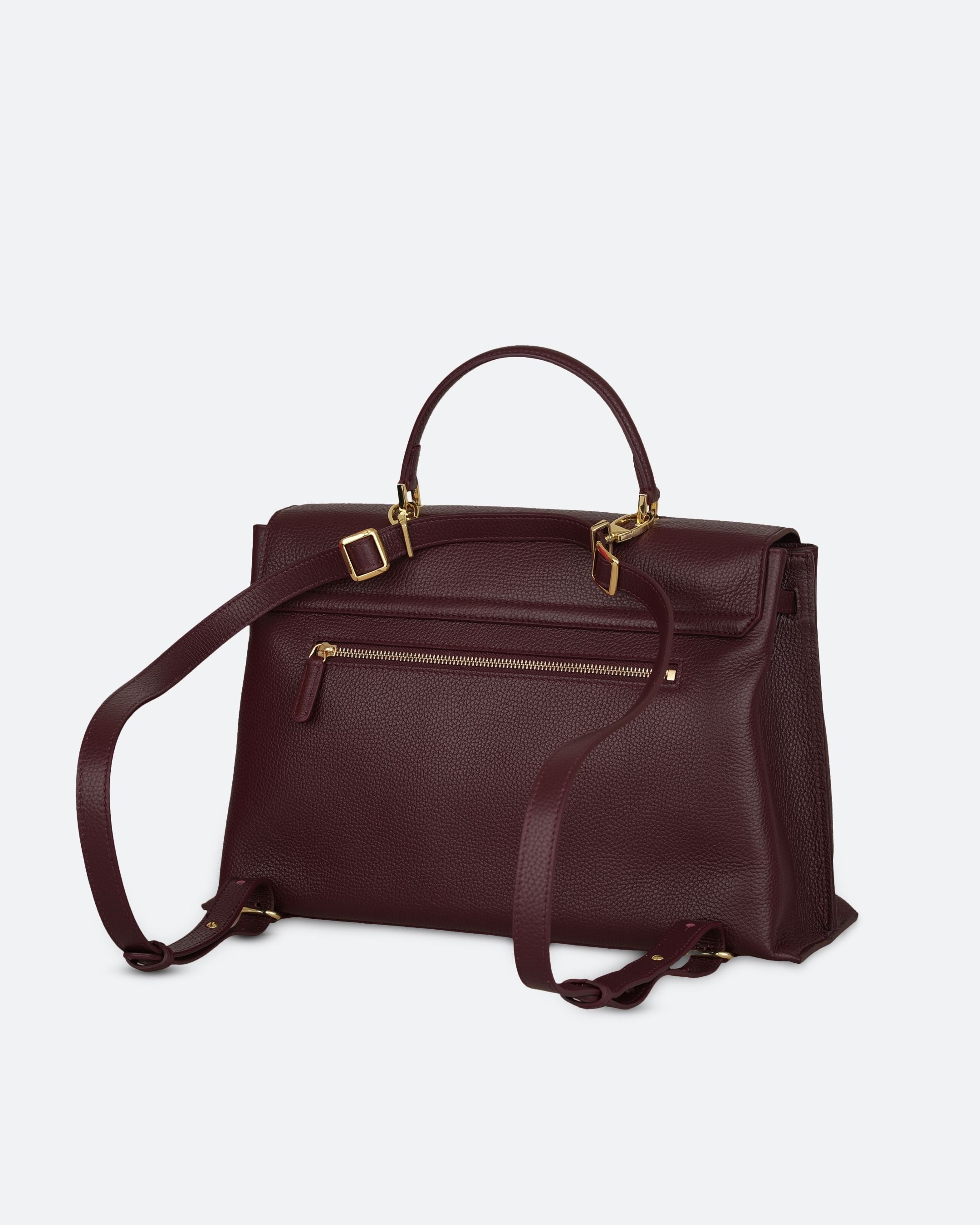 ALEMI Zurich | VIADUKT WORK | Laptop Bag | Maroon Red | Soft Grain Leather | Bag back