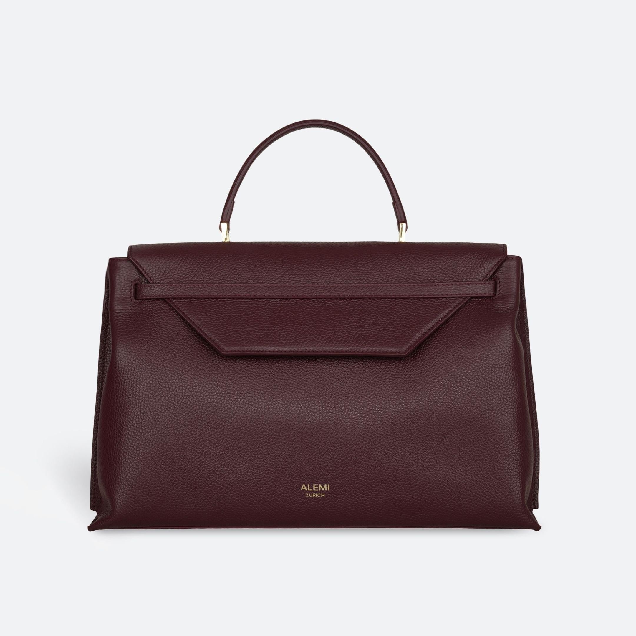 ALEMI Zurich | VIADUKT WORK | Laptop Bag | Maroon Red | Soft Grain Leather | Bag front