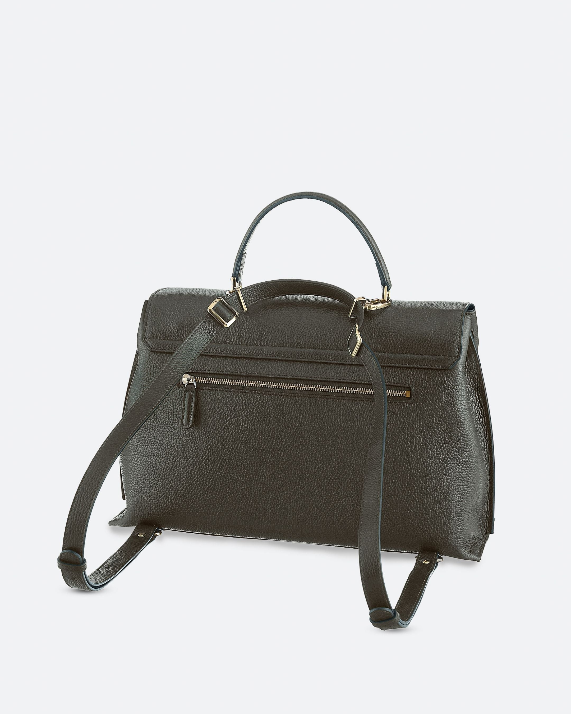 ALEMI Zurich | VIADUKT WORK | Laptop Bag | Olive Green | Soft Grain Leather | Bag back