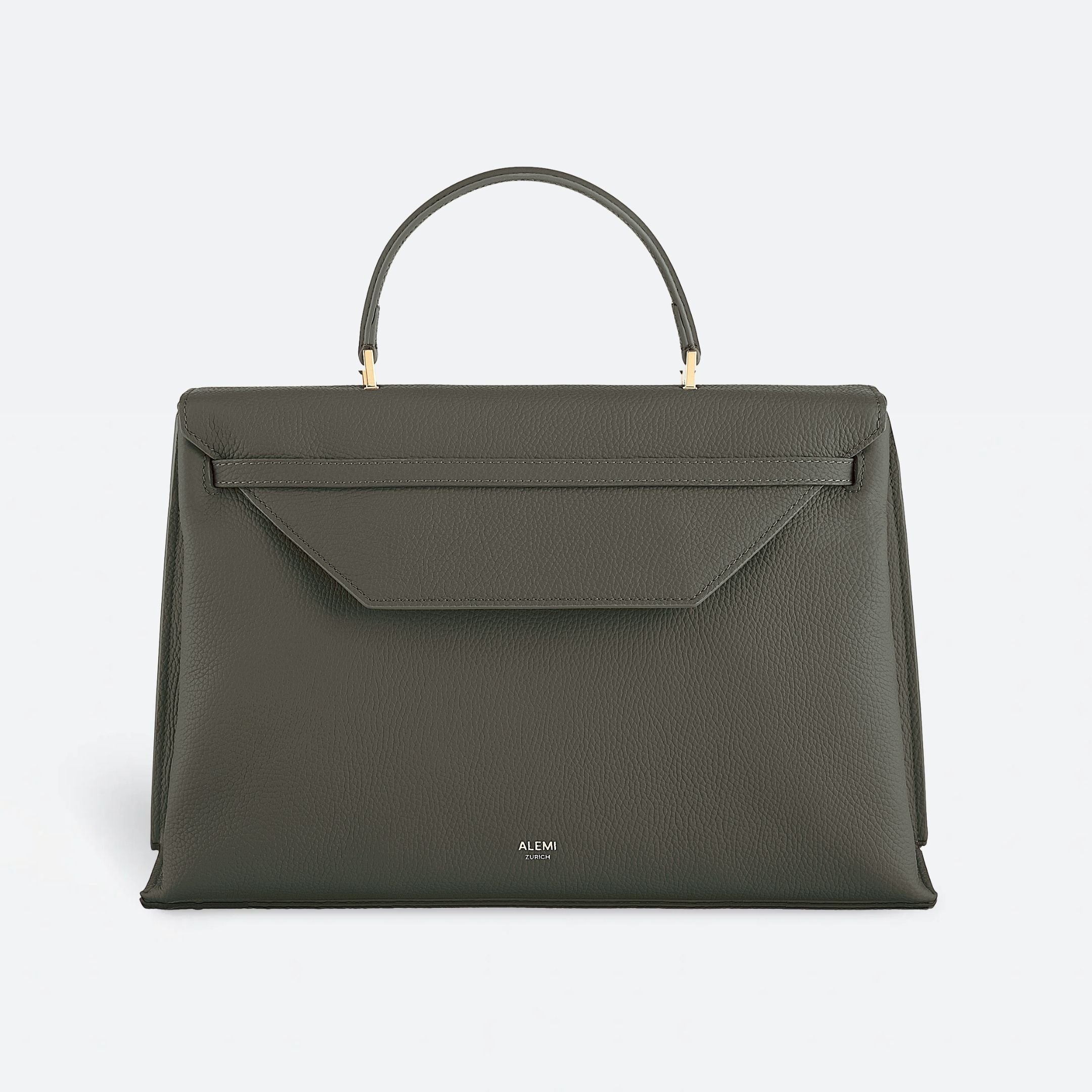 ALEMI Zurich | VIADUKT WORK | Laptop Bag | Olive Green | Soft Grain Leather | Bag front