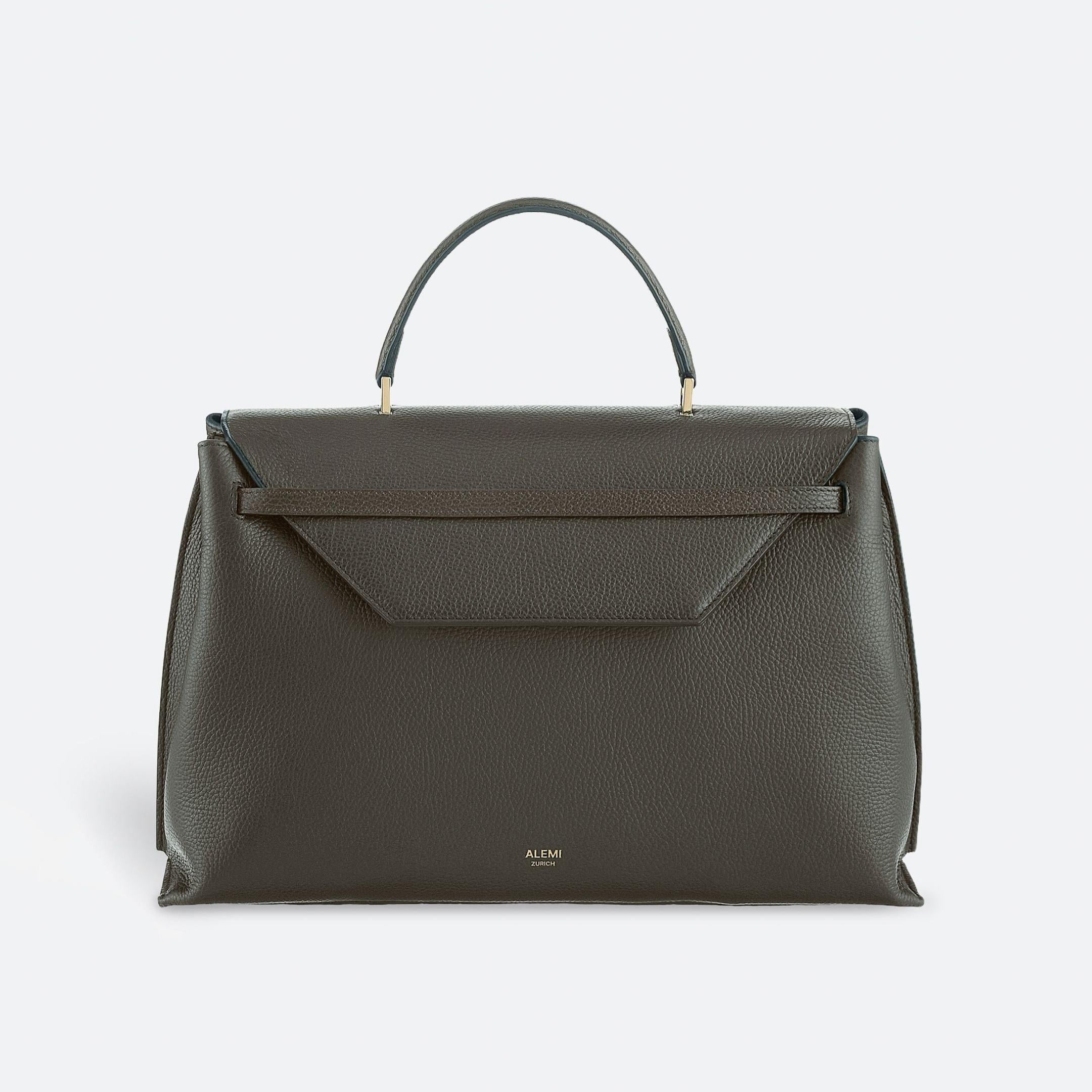 ALEMI Zurich | VIADUKT WORK | Laptop Bag | Olive Green | Soft Grain Leather | Bag front