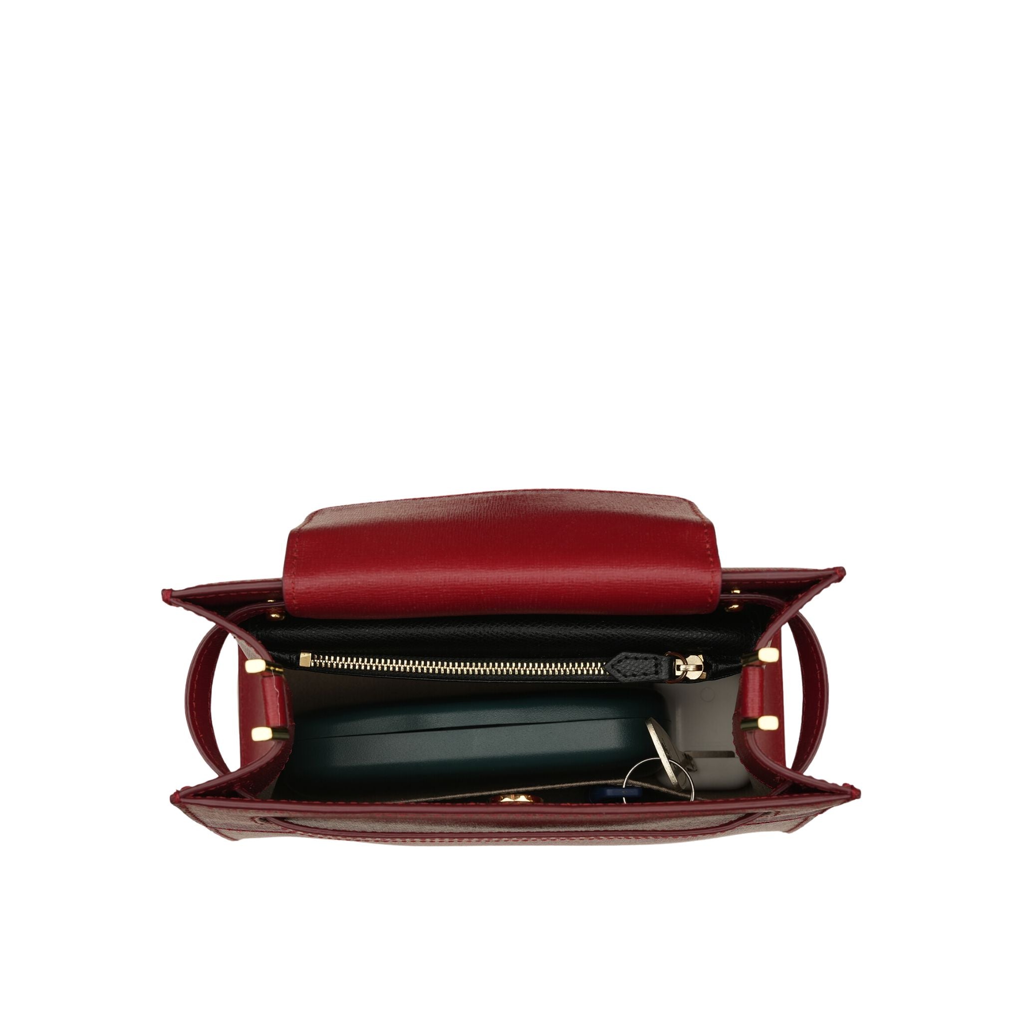 AMELI Zurich | SEEFELD MINI | Red | Saffiano Leather | Inside