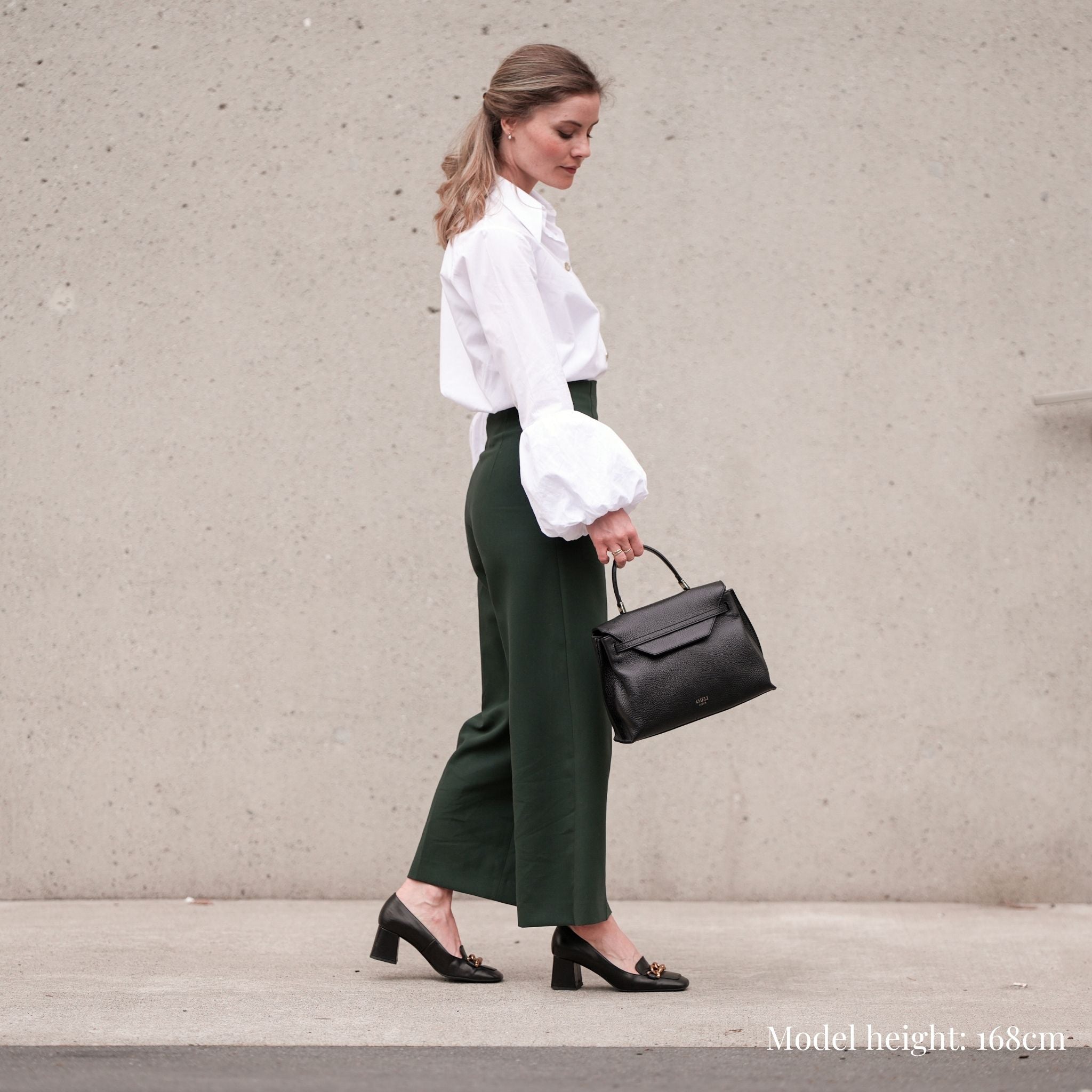 AMELI Zurich | VIADUKT | Black | Soft Grain Leather | Tophandle bag