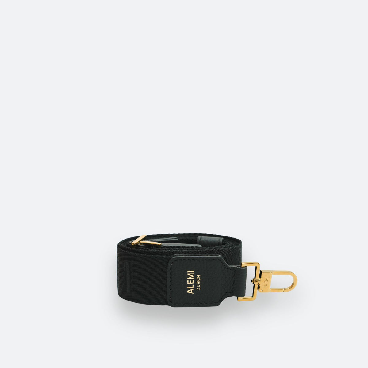 ALEMI Zurich | ADJUSTABLE STRAP | Accessoires | Black| Soft Grain Leather | Front