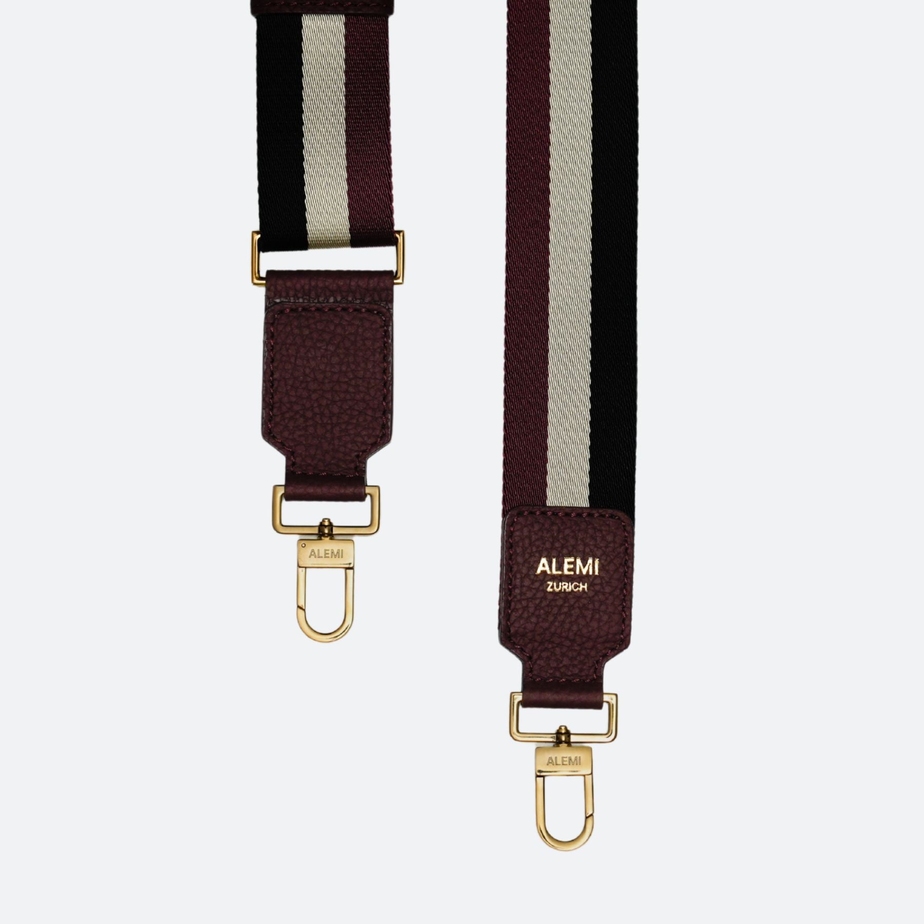 ALEMI Zurich | ADJUSTABLE STRAP | Accessoires | Maroon Red| Soft Grain Leather | Hooks
