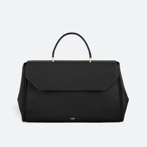 ALEMI Zurich | BELLEVUE | Laptop Bag | Black | Softgrain Leather | Bag front