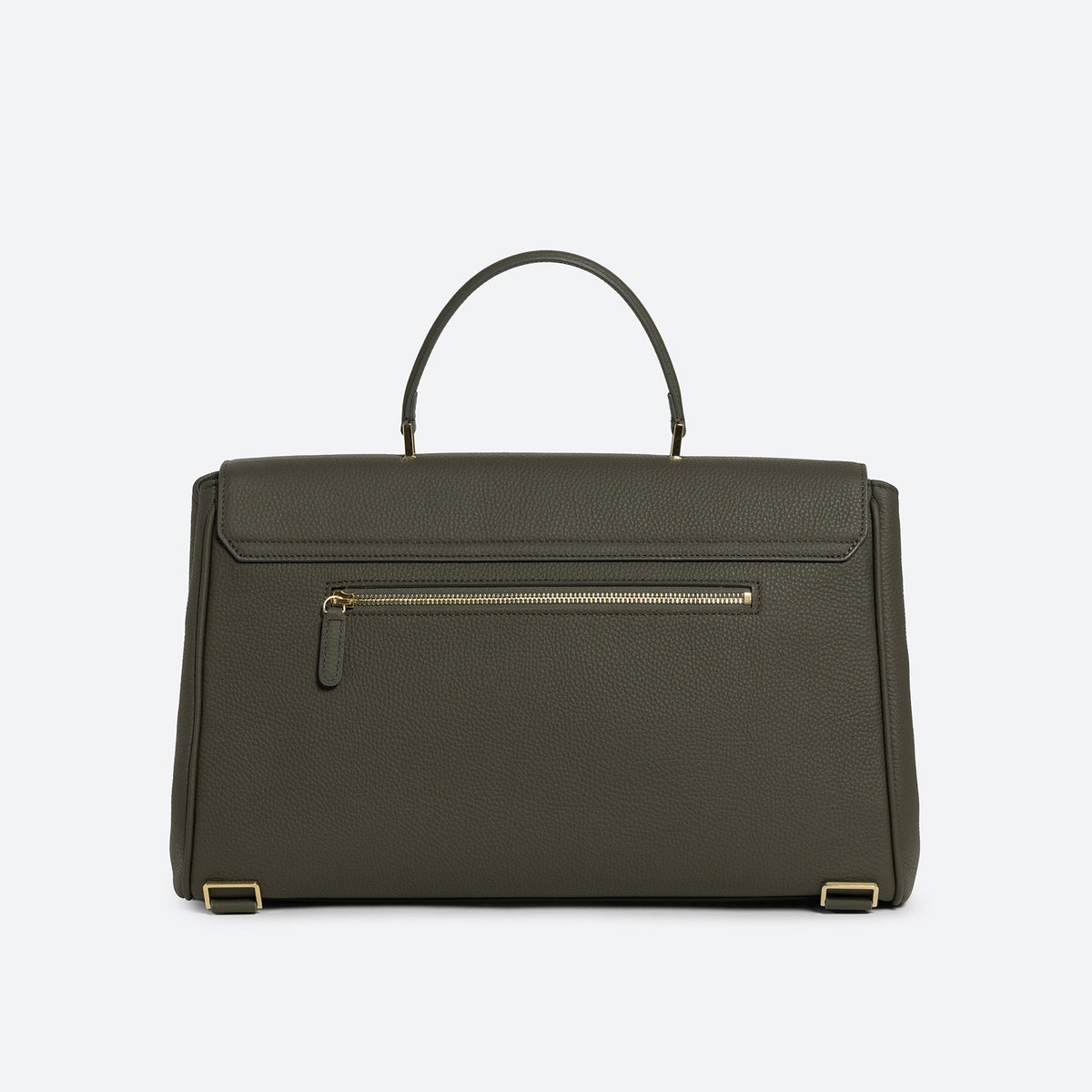 ALEMI Zurich | BELLEVUE | Laptop Bag | Olive Green | Soft Grain Leather | Bag back