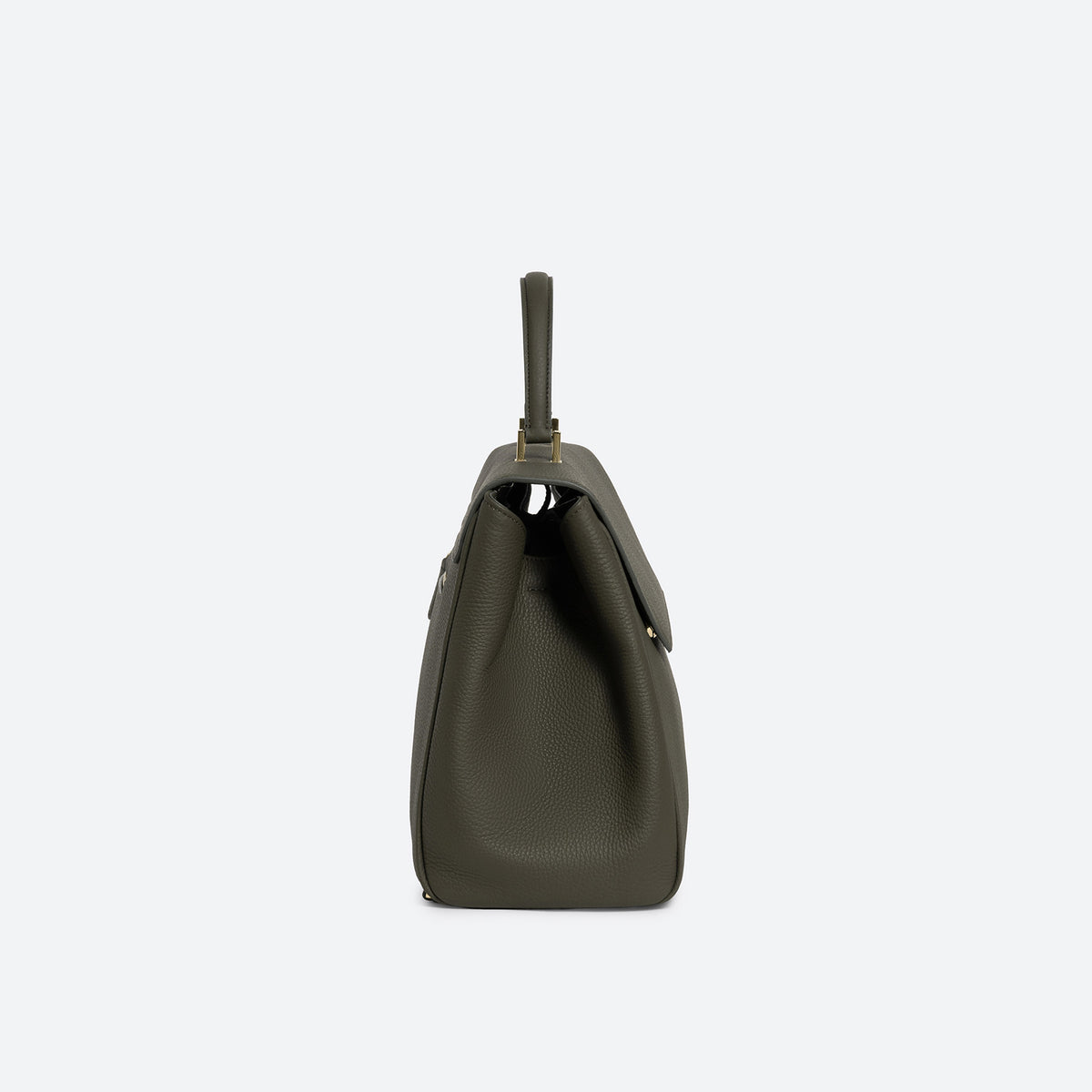 ALEMI Zurich | BELLEVUE | Laptop Bag | Olive Green | Soft Grain Leather | Bag side