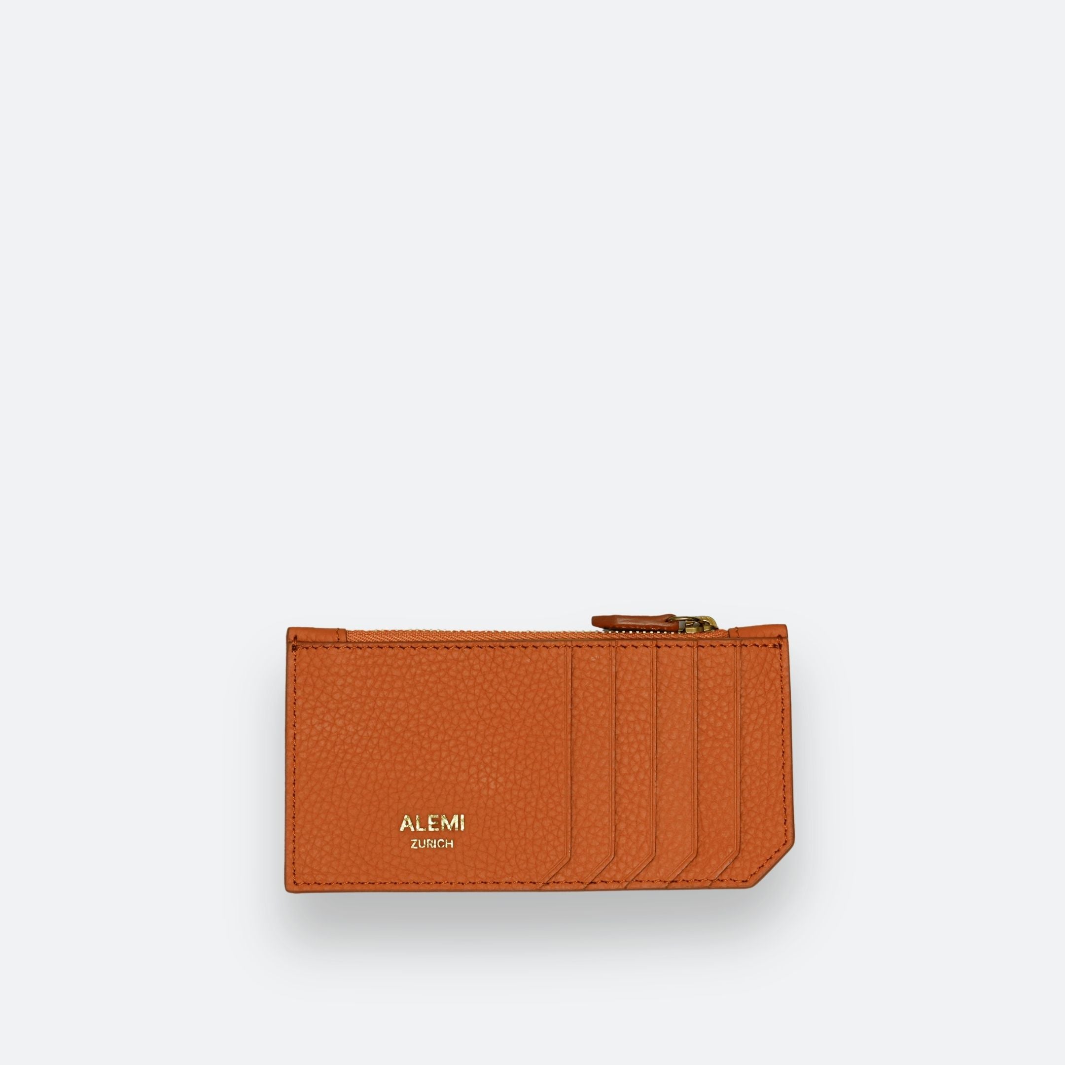 ALEMI Zurich | CARDHOLDER | Accessoires | Burnt Orange | Soft Grain Leather | Front