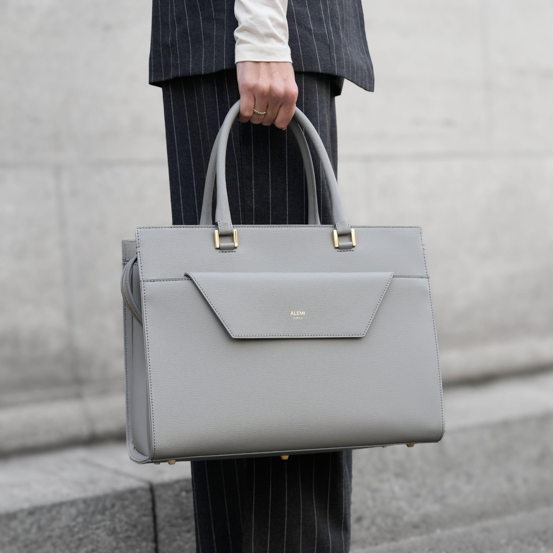 CENTRAL in Slate Grey - Elegant Business Bag 14” Laptop | ALEMI Zurich