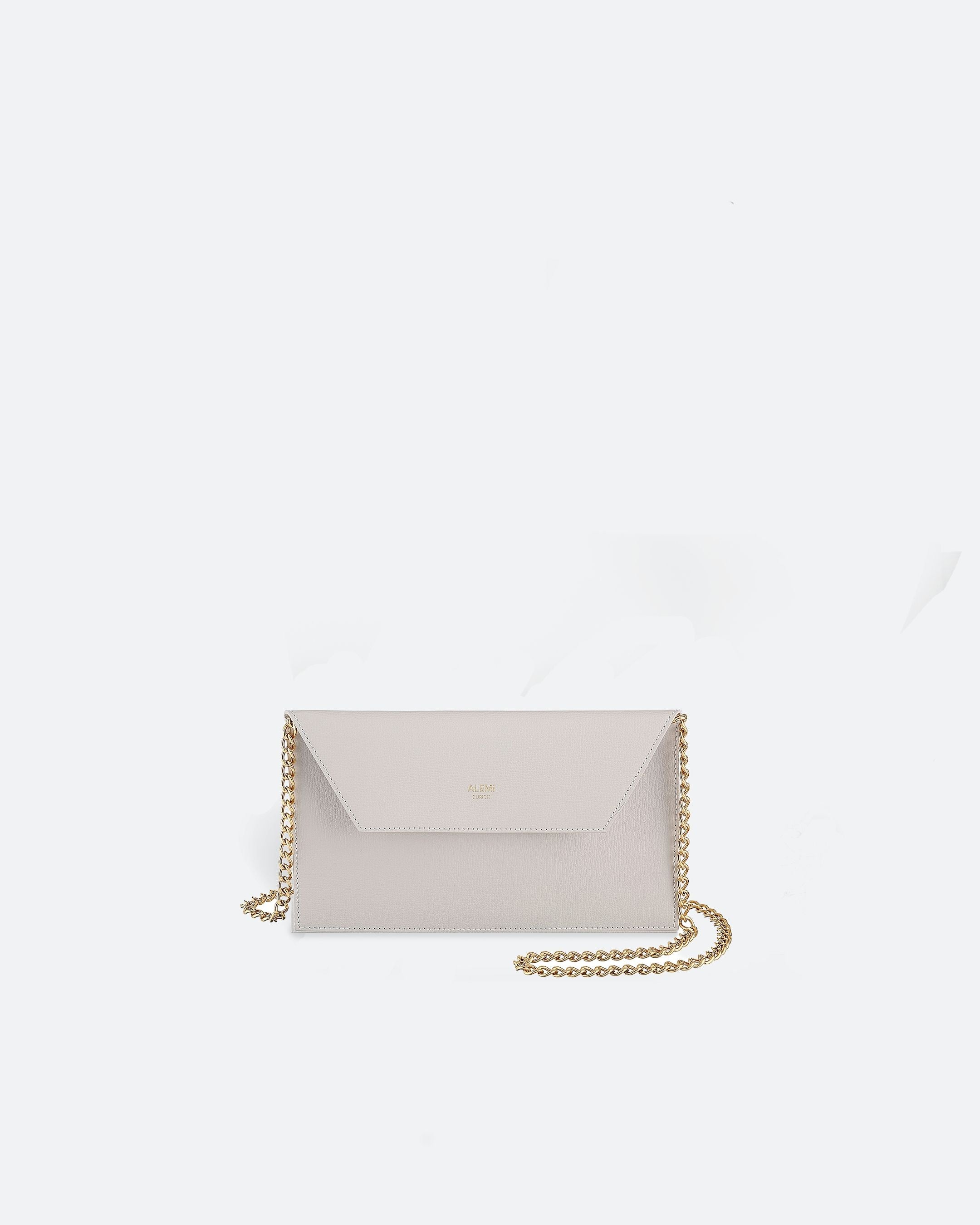 ALEMI Zurich | CLUTCH | Small Bag | Cloud Dancer | Pebbled Leather | Bag front