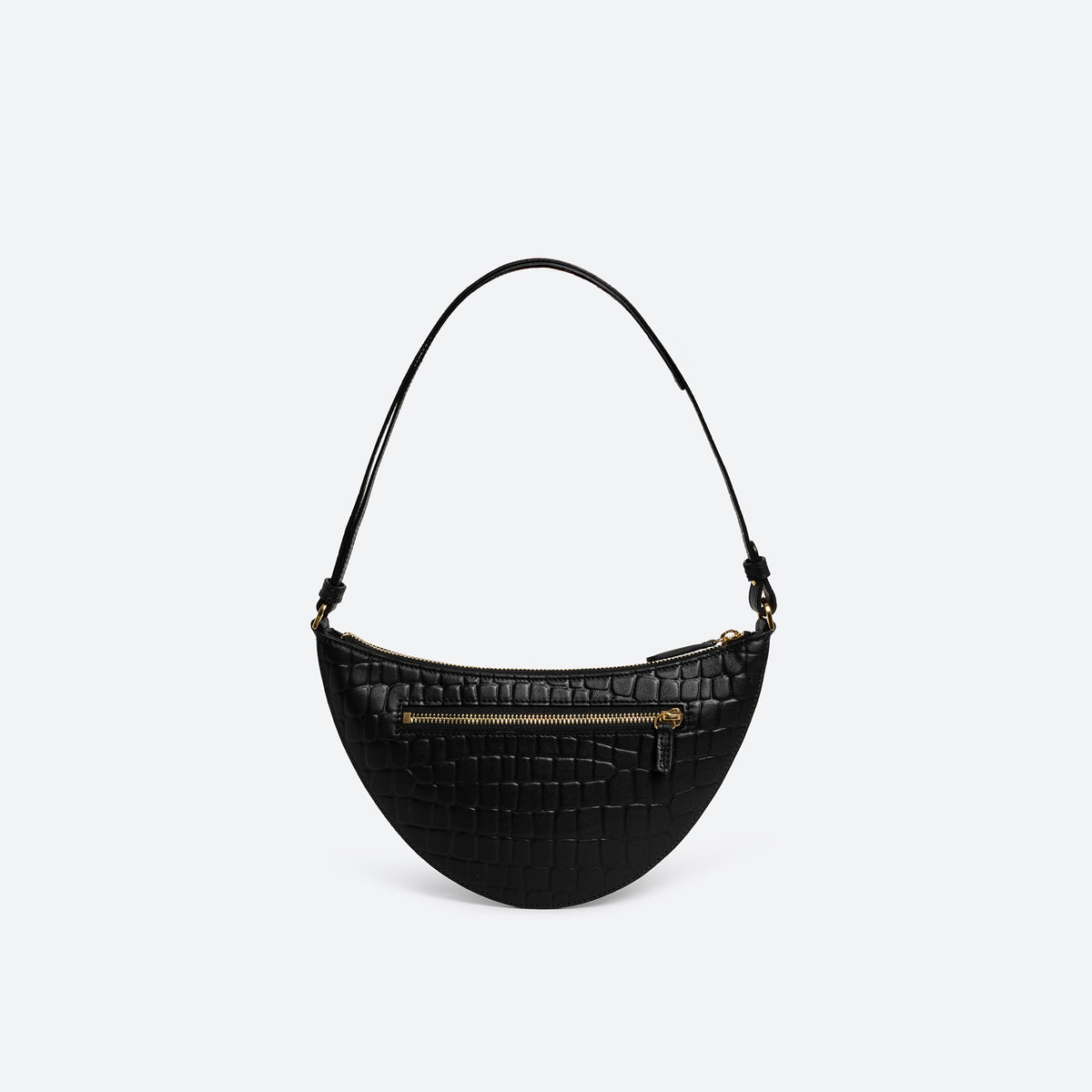ALEMI Zurich | HELVETIA | Small Bag | Black | Croc-Embossed Leather | Bag back