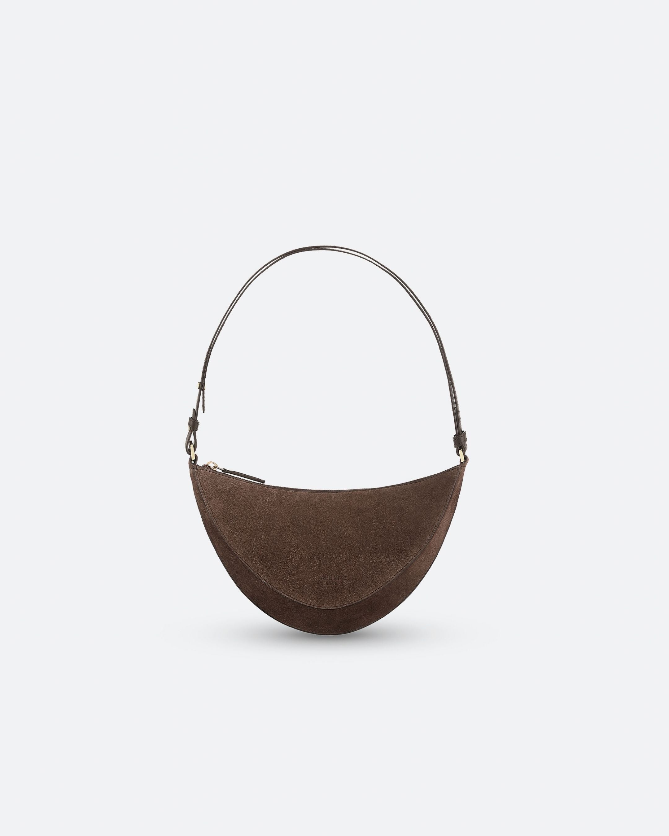 ALEMI Zurich | HELVETIA | Small Bag | Dark Brown | Suede Leather | Bag front
