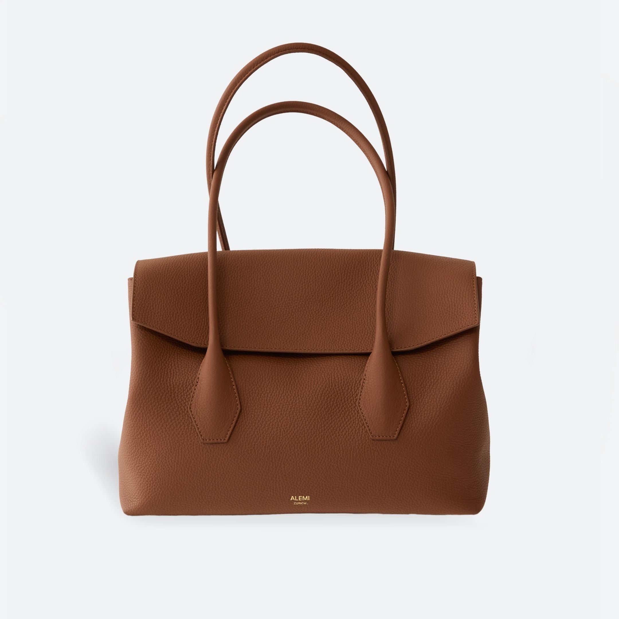 IDA in Cognac - Versatile Leather Shopper for Women | ALEMI Zurich