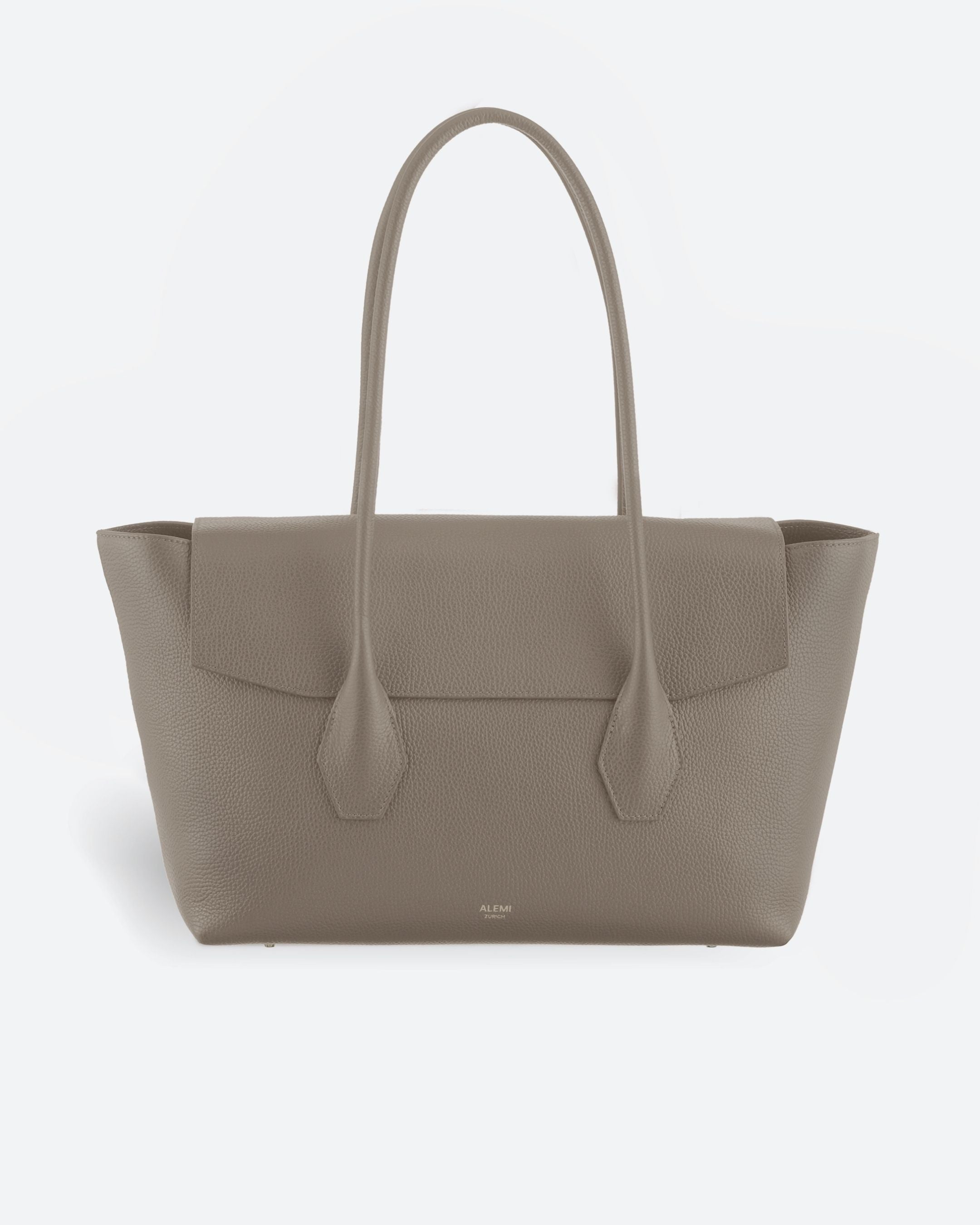 ALEMI Zurich | IDA | Laptop Bag | Beige|  Soft Grain Leather | Bag front