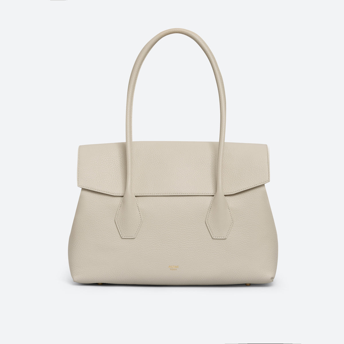 ALEMI Zurich | IDA | Laptop Bag | Sandstone | Soft Grain Leather | Front narrow width