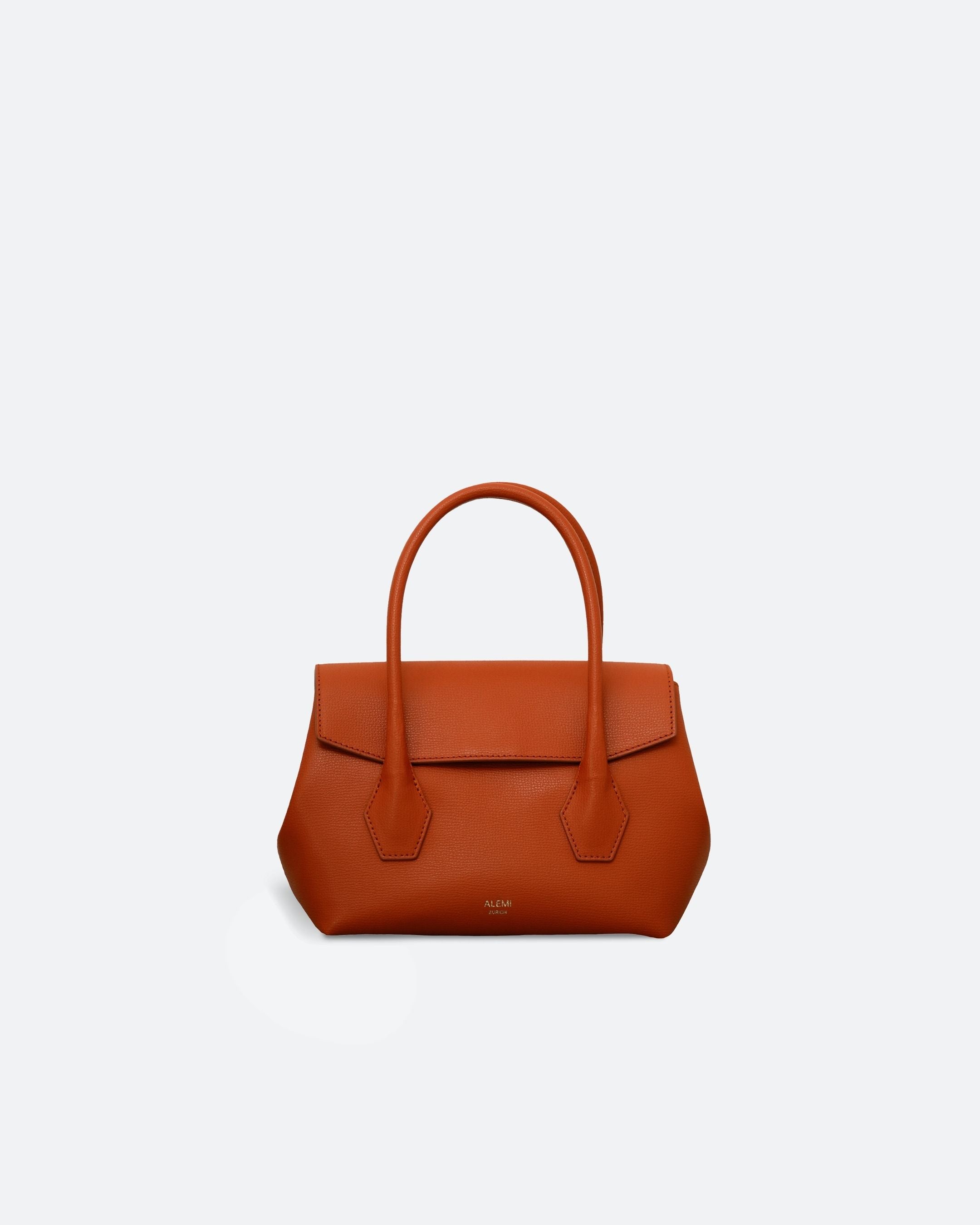 ALEMI Zurich | IDA SMALL | Small Bag | Deep Orange | Pebbled Leather | Bag front