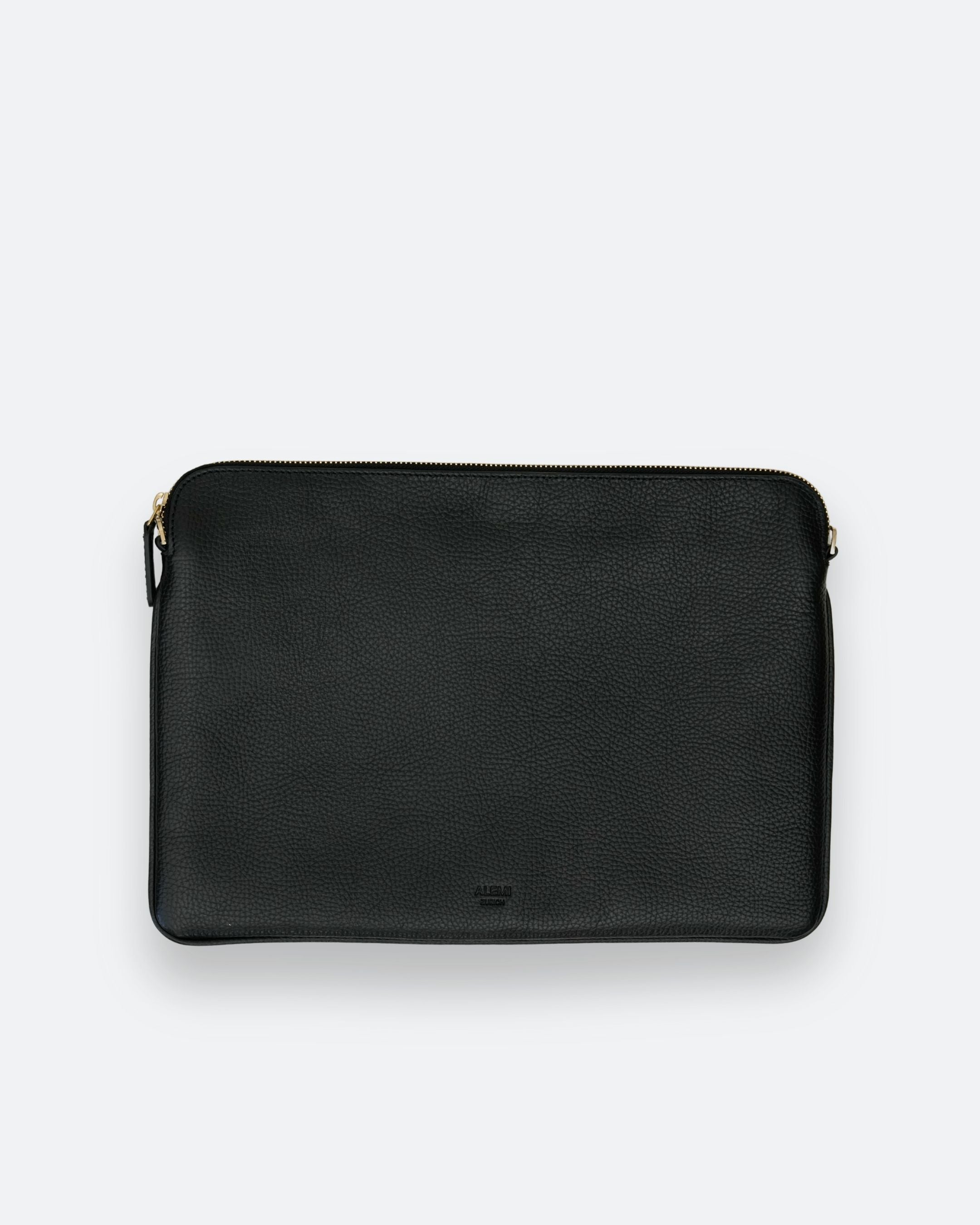 ALEMI Zurich | LAPTOP CASE | Accessoires | Black | Soft Grain Leather | Front