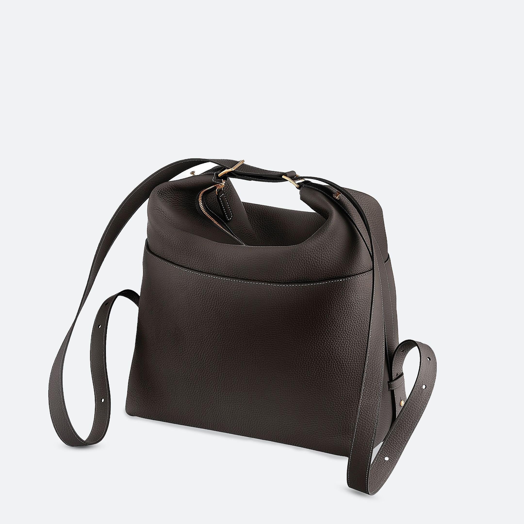 ALEMI Zurich | LETTEN | Laptop Bag | Dark Brown | Soft Grain Leather | Bag back