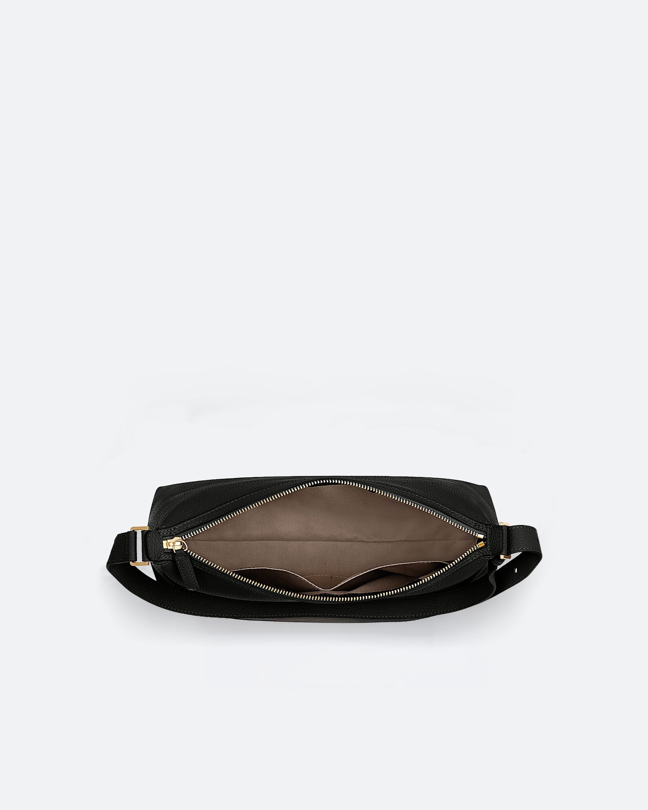 ALEMI Zurich | LETTEN SMALL | Small Bag | Black I Soft Grain Leather | Bag inside