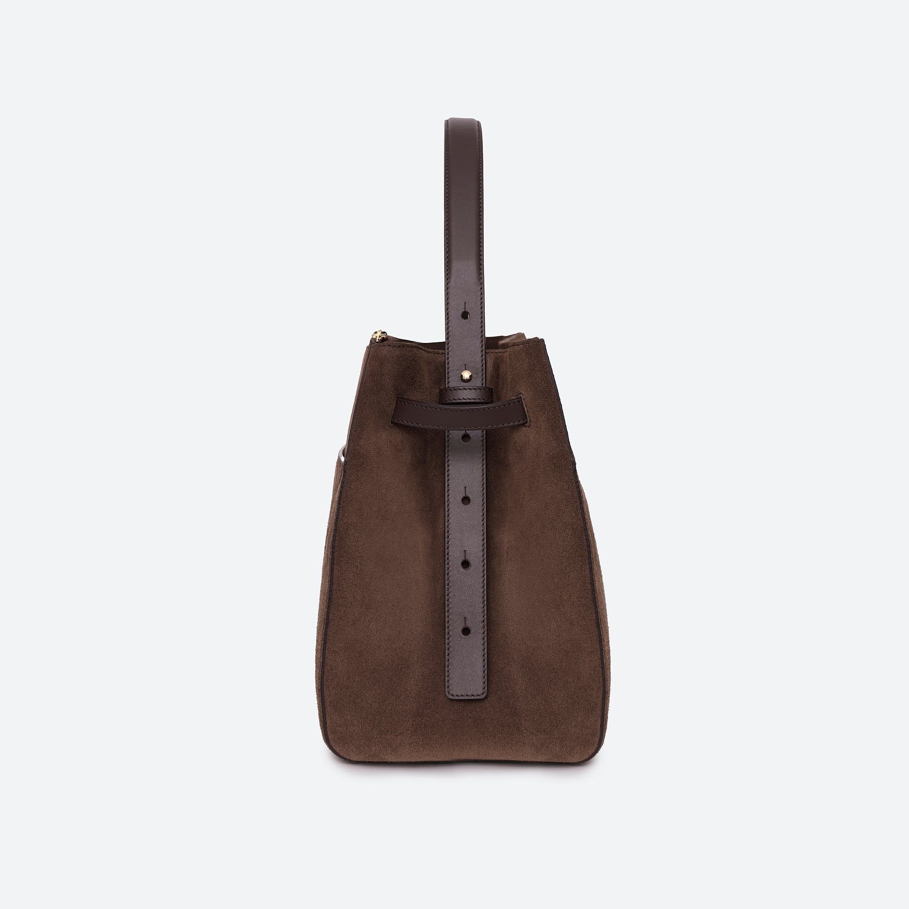 ALEMI Zurich | SEEFELD | Laptop Bag | Dark Brown | Suede Leather | Bag side