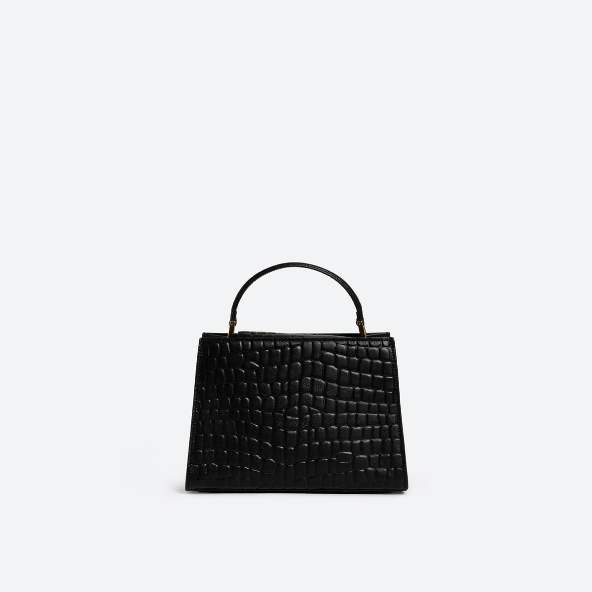 ALEMI Zurich | SEEFELD MINI | Small Bag | Black | Croc-Embossed Leather | Bag back
