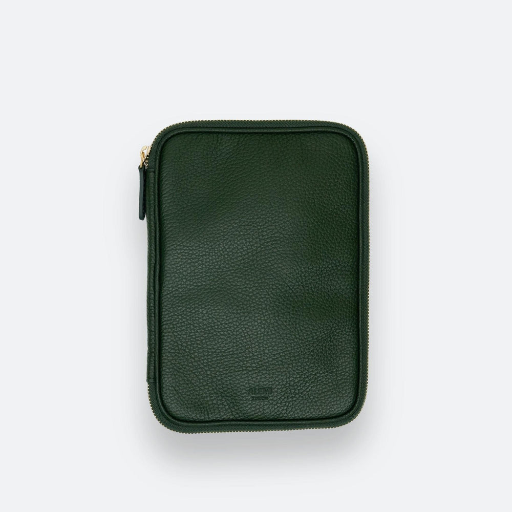 TECHNOPARK in Dark Green - Leather Tech Organizer | ALEMI Zurich