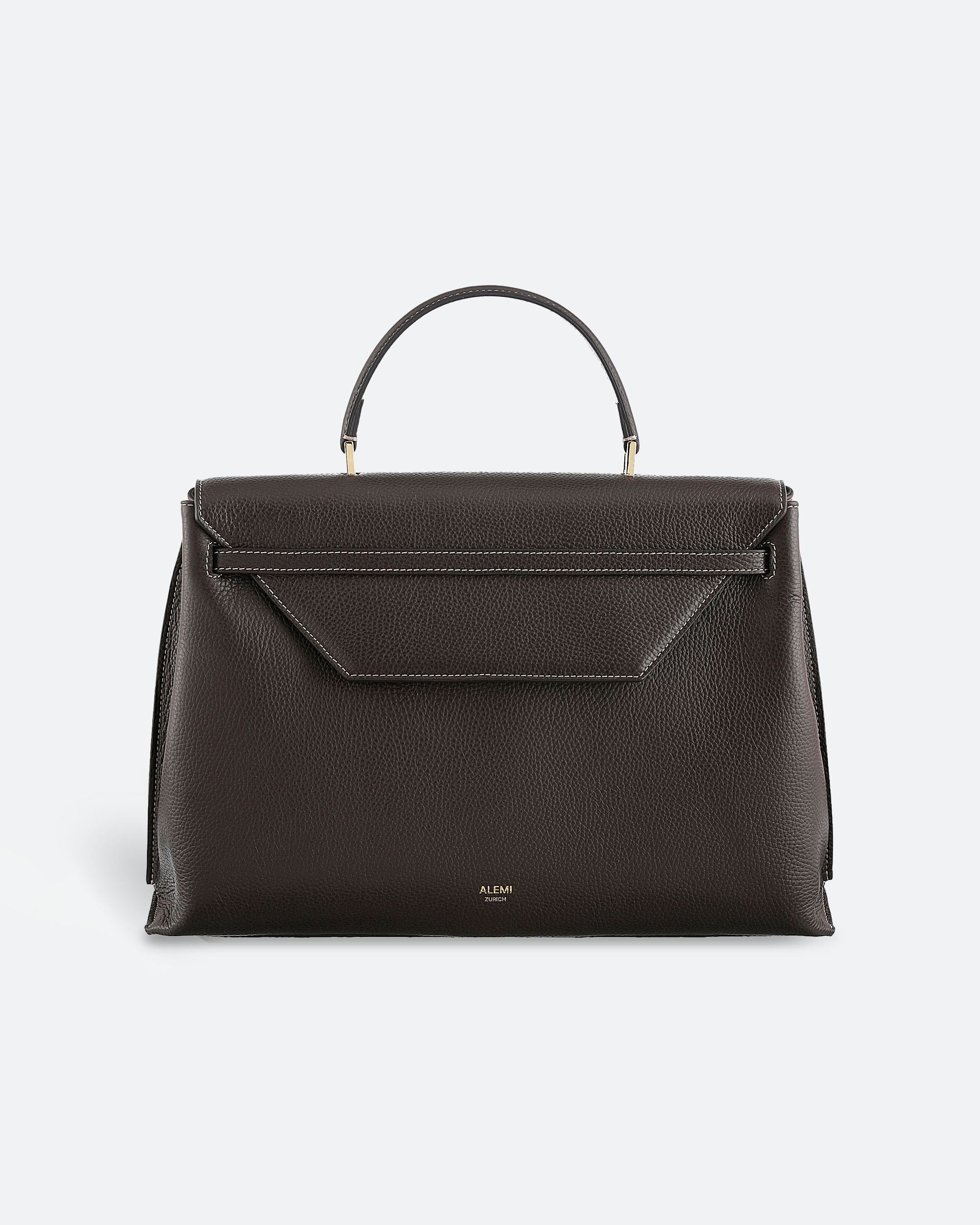 ALEMI Zurich | VIADUKT WORK | Laptop Bag | Dark Brown | Soft Grain Leather | Bag front